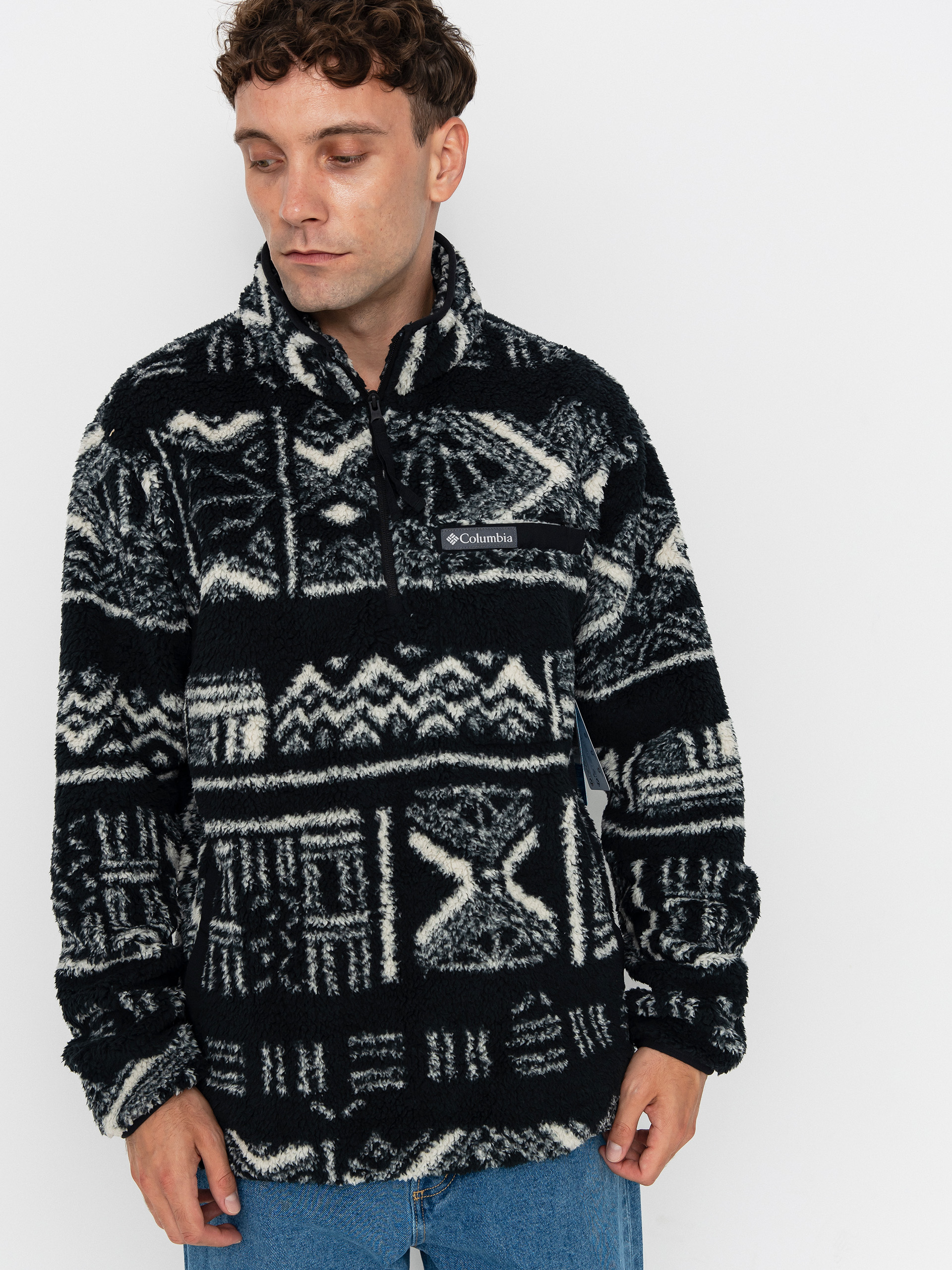 Męski Polar Columbia Rugged Ridge High Pile Half Zip (black deschutes days)