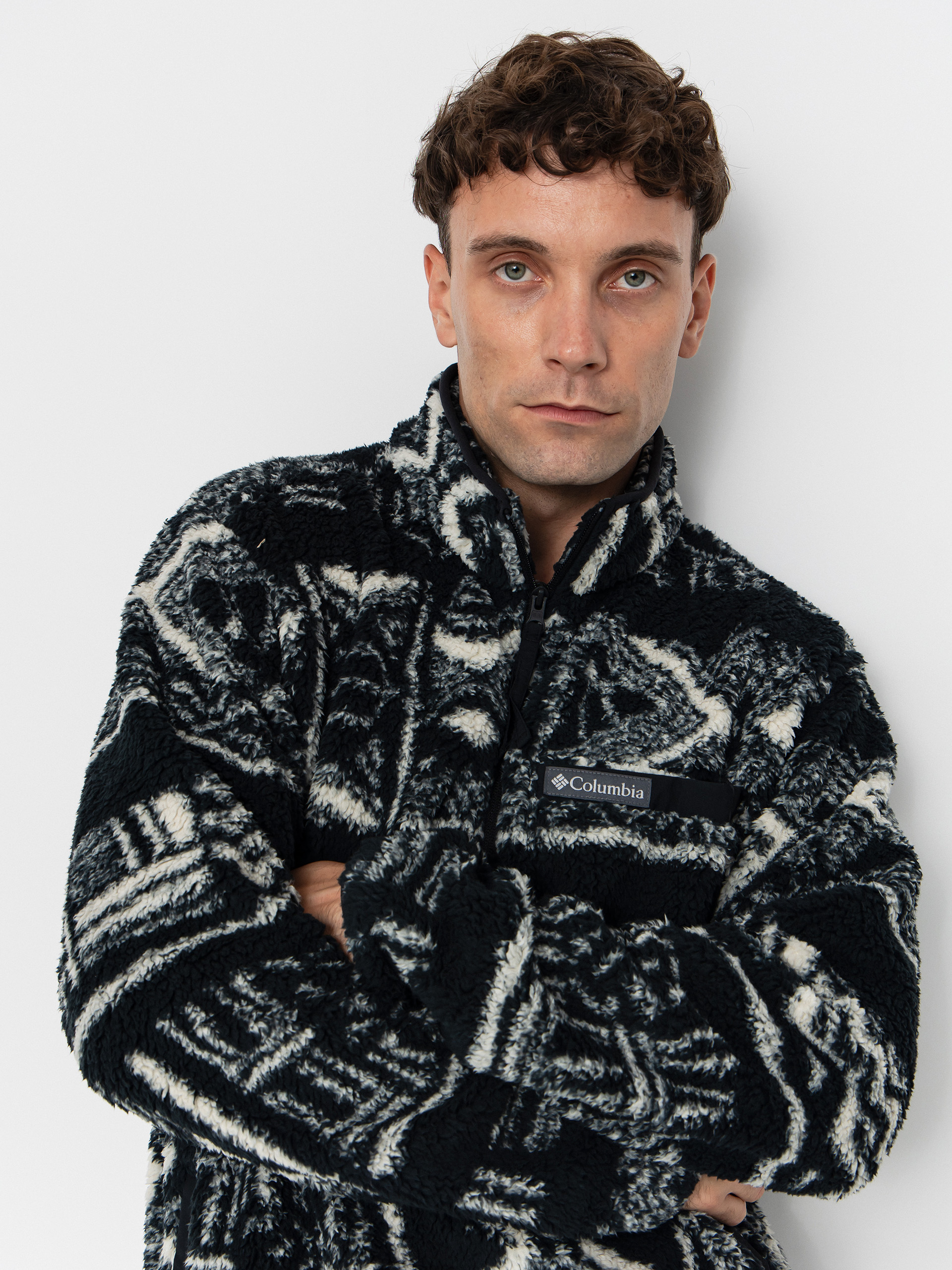 Męski Polar Columbia Rugged Ridge High Pile Half Zip (black deschutes days)