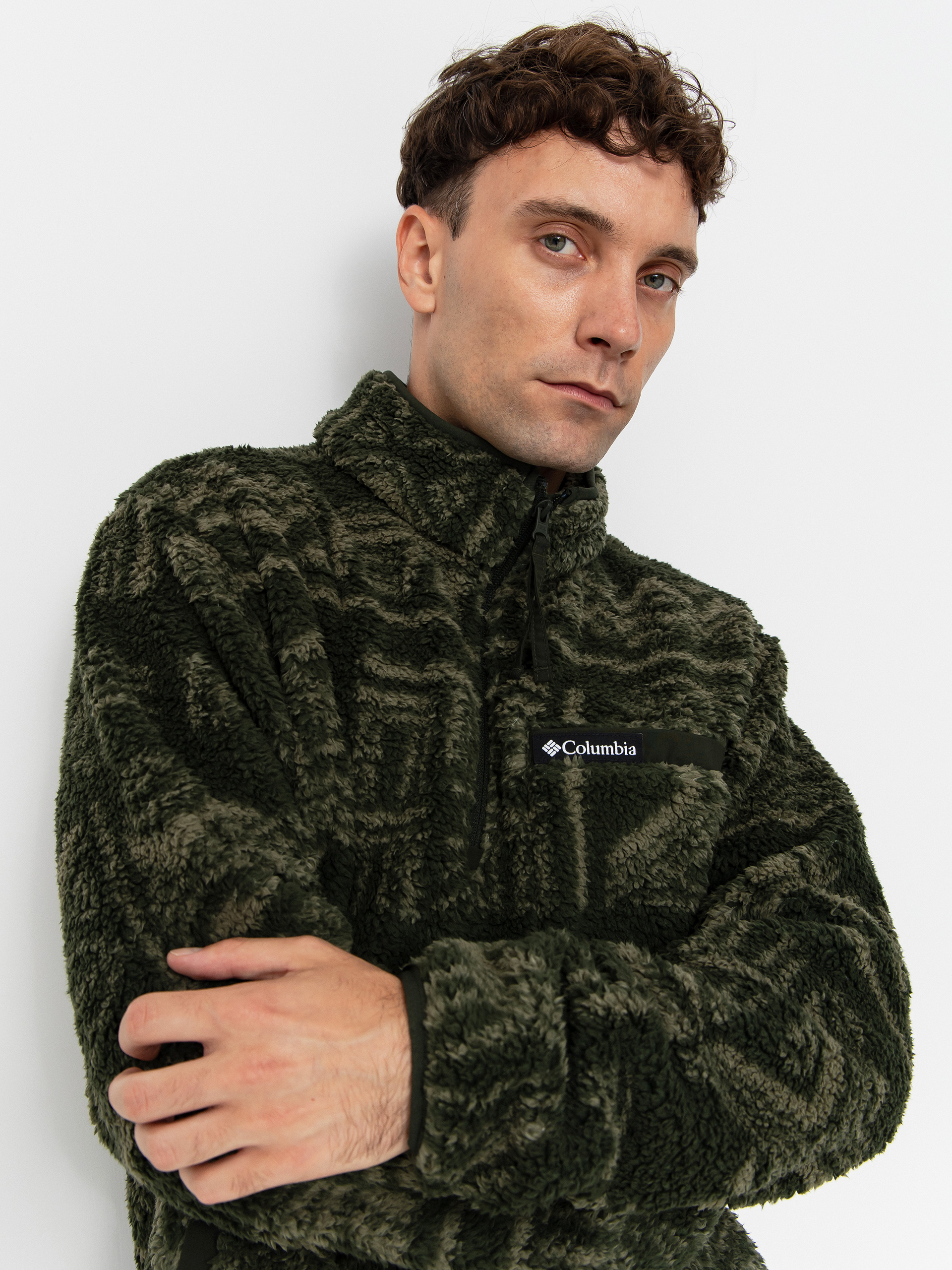 Męski Polar Columbia Rugged Ridge High Pile Half Zip (greenscape deschutes days)