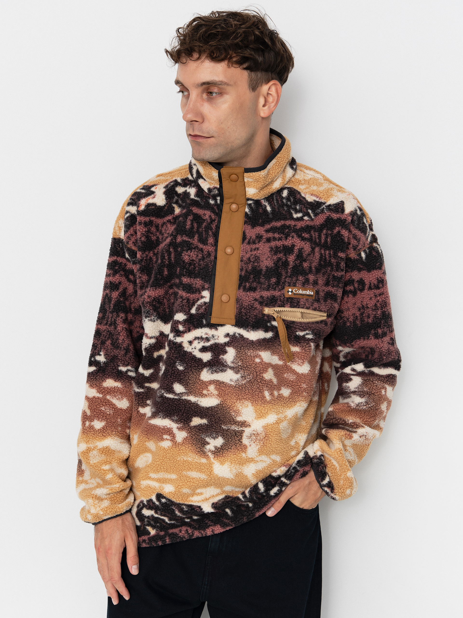 Polar Columbia Helvetia II Printed Half Snap (camel brown sisters)