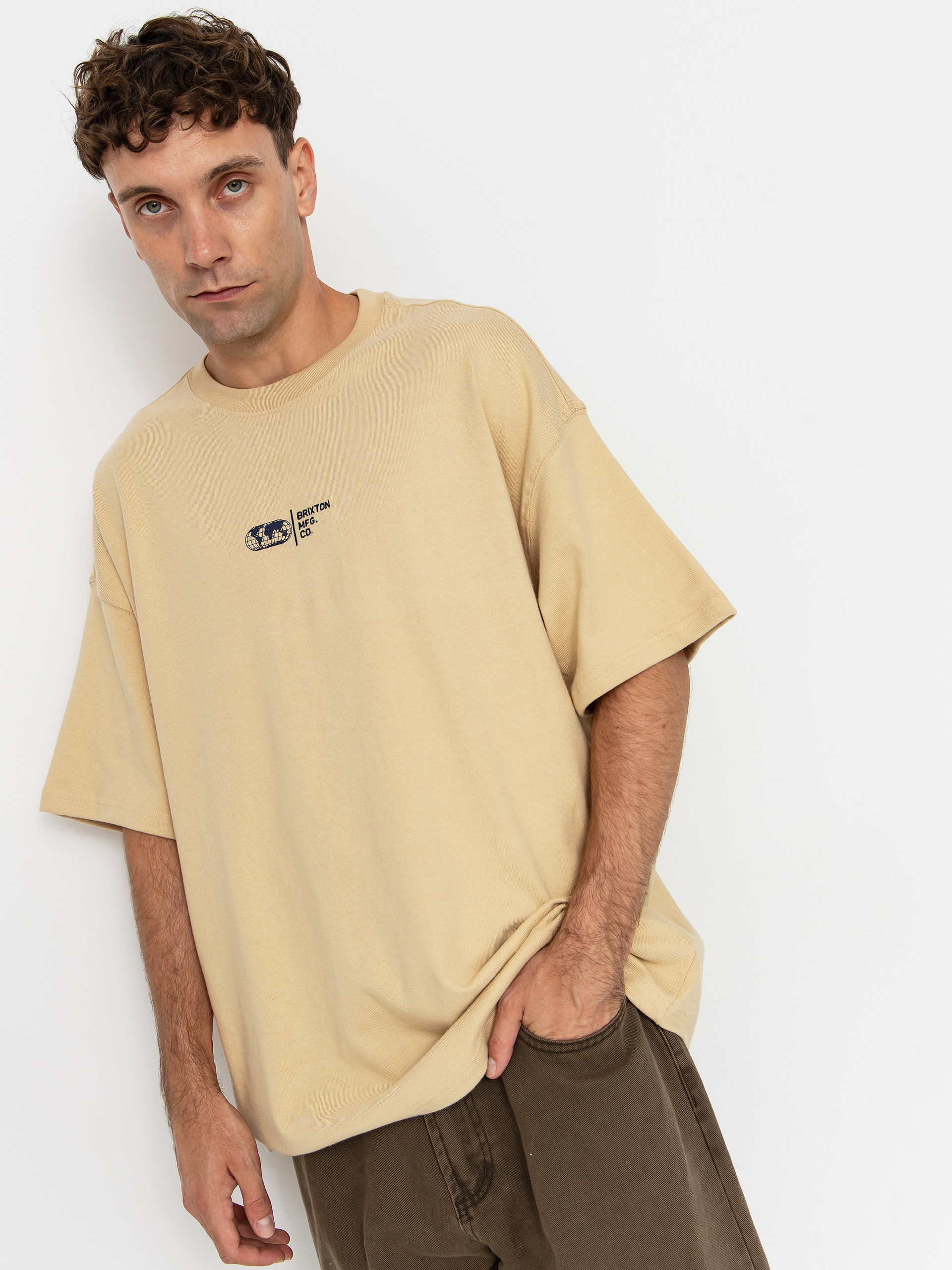 T-shirt Brixton Union Hw Relaxed (cream classic wash)