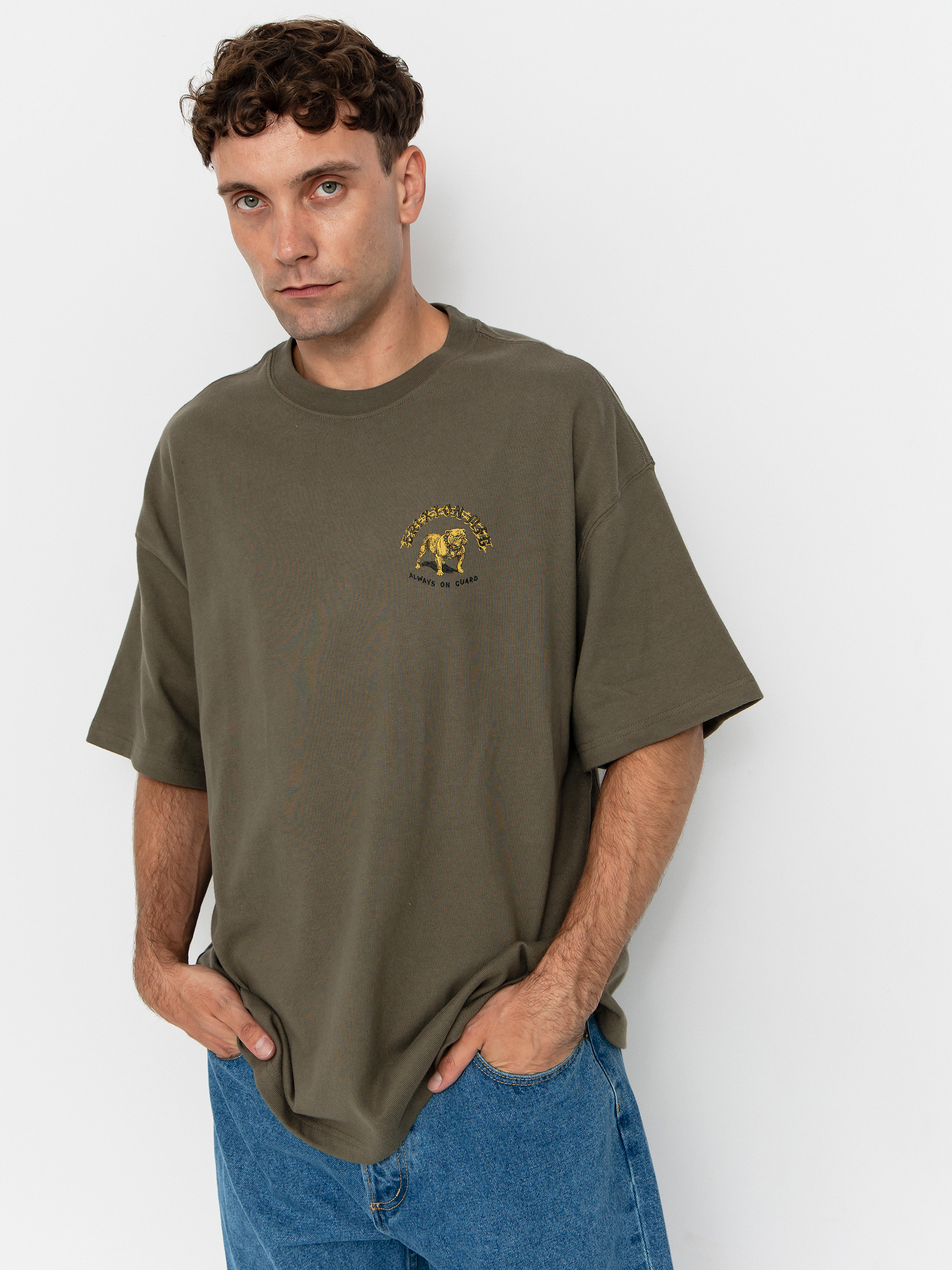 T-shirt Brixton Bauer Hw Relaxed (olive surplus classic wash)