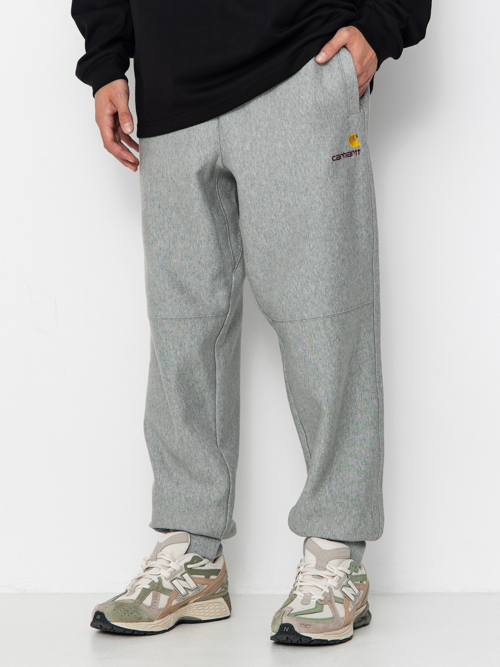Spodnie Carhartt WIP American Script Jogging (grey heather)
