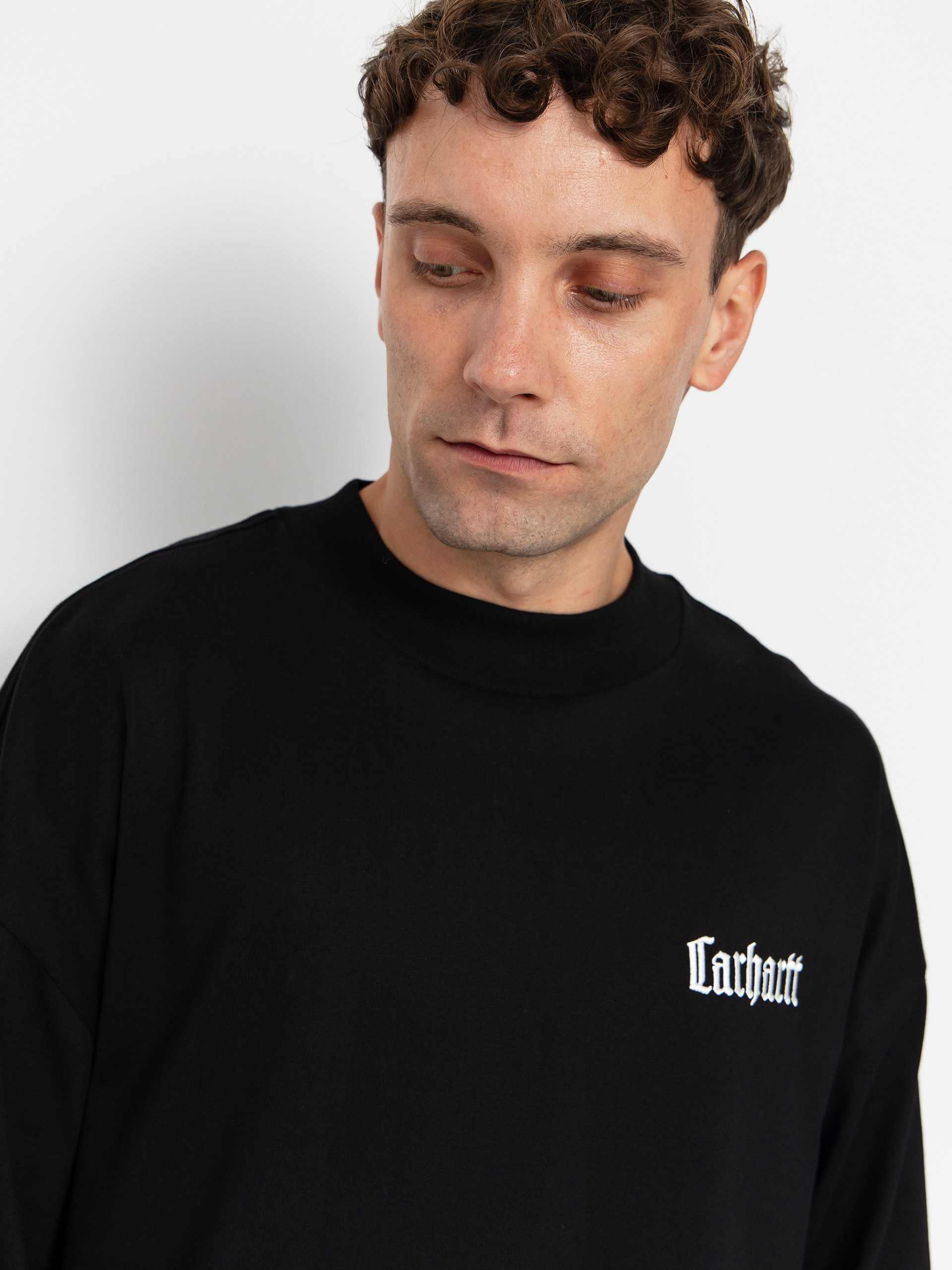 Longsleeve Carhartt WIP Schooling Mockneck (black/wax)