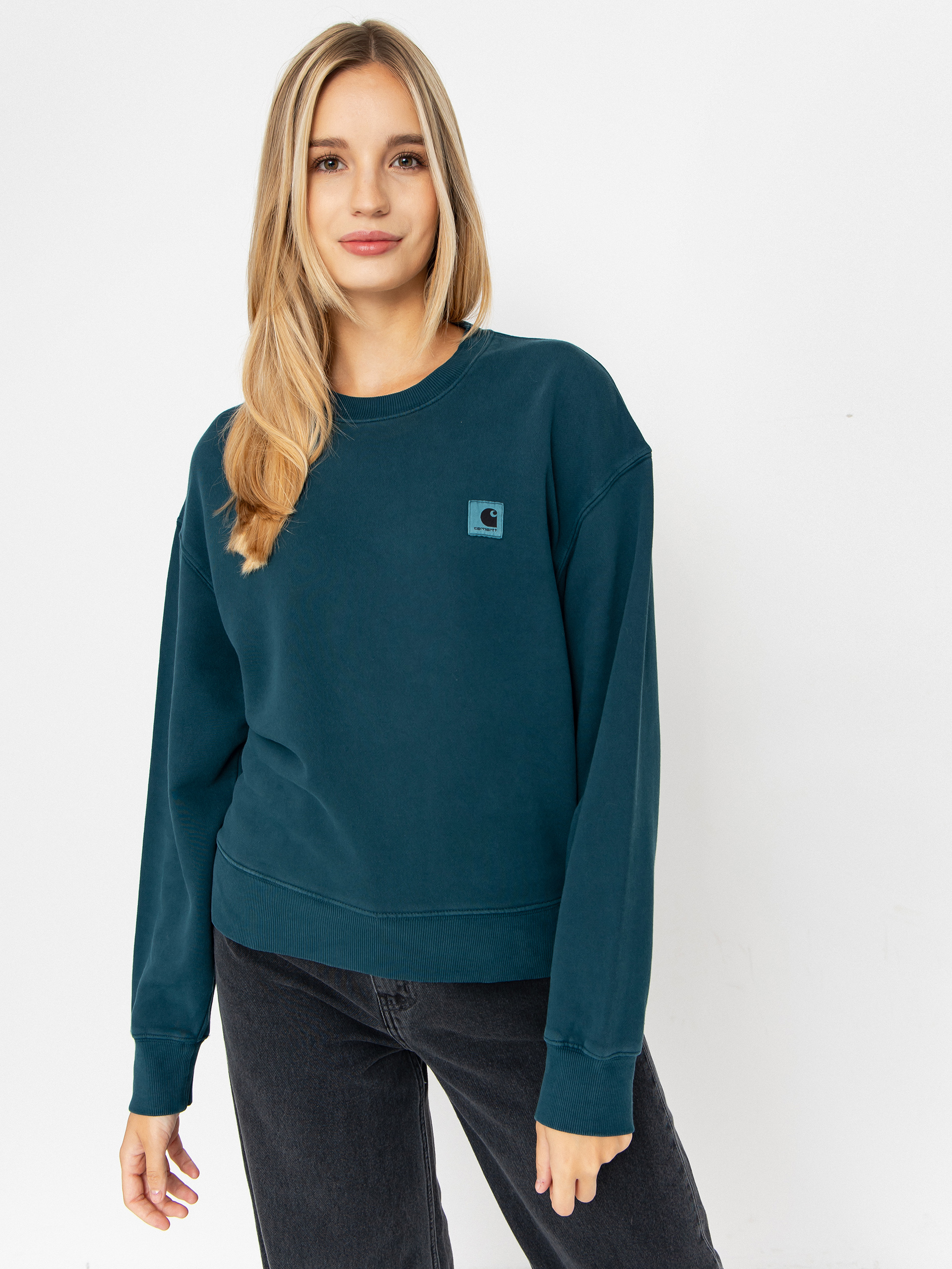 Bluza Carhartt WIP Nelson Wmn (deep lagoon/garment dyed)