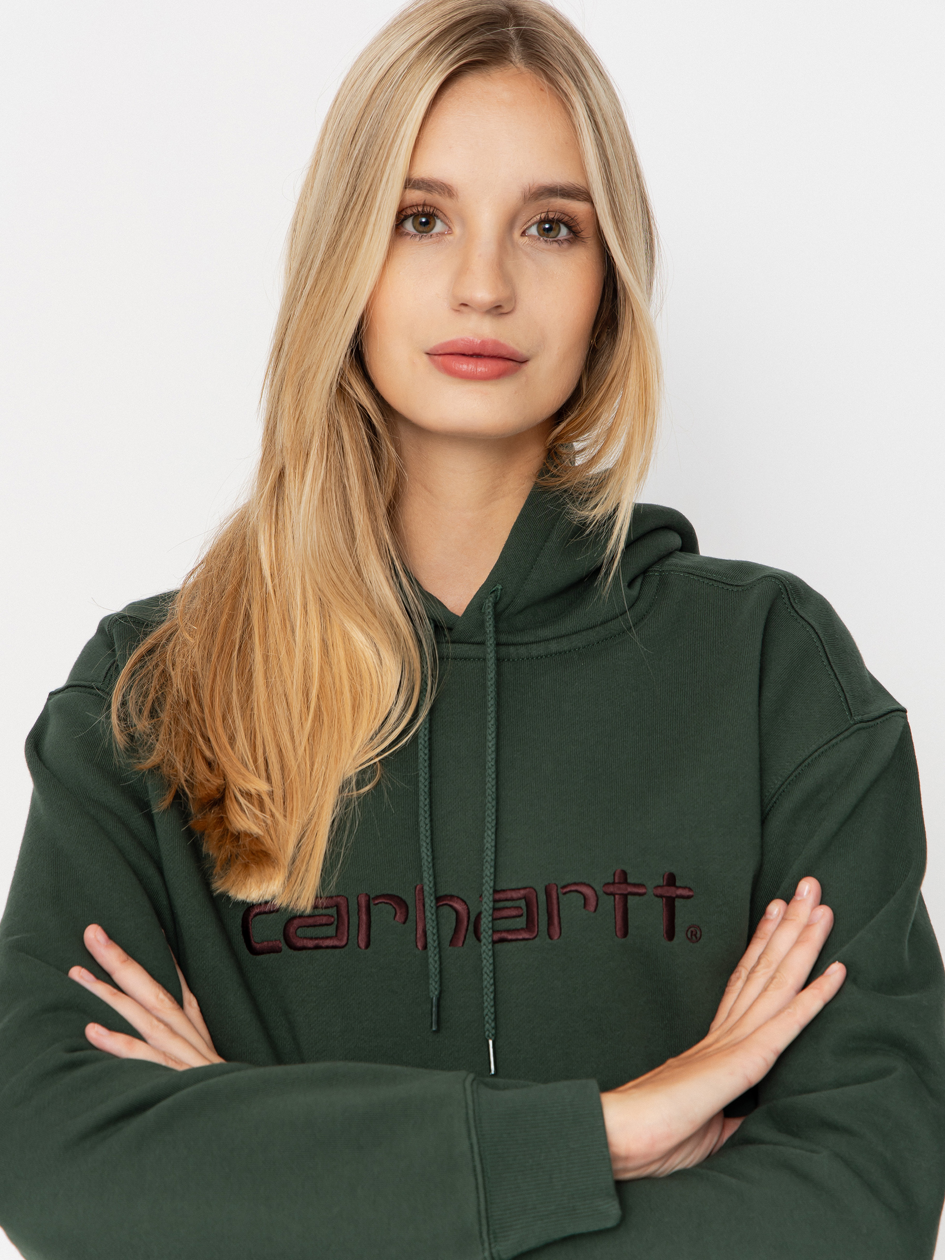Bluza z kapturem Carhartt WIP Carhartt HD Wmn (sycamore tree/rondo)
