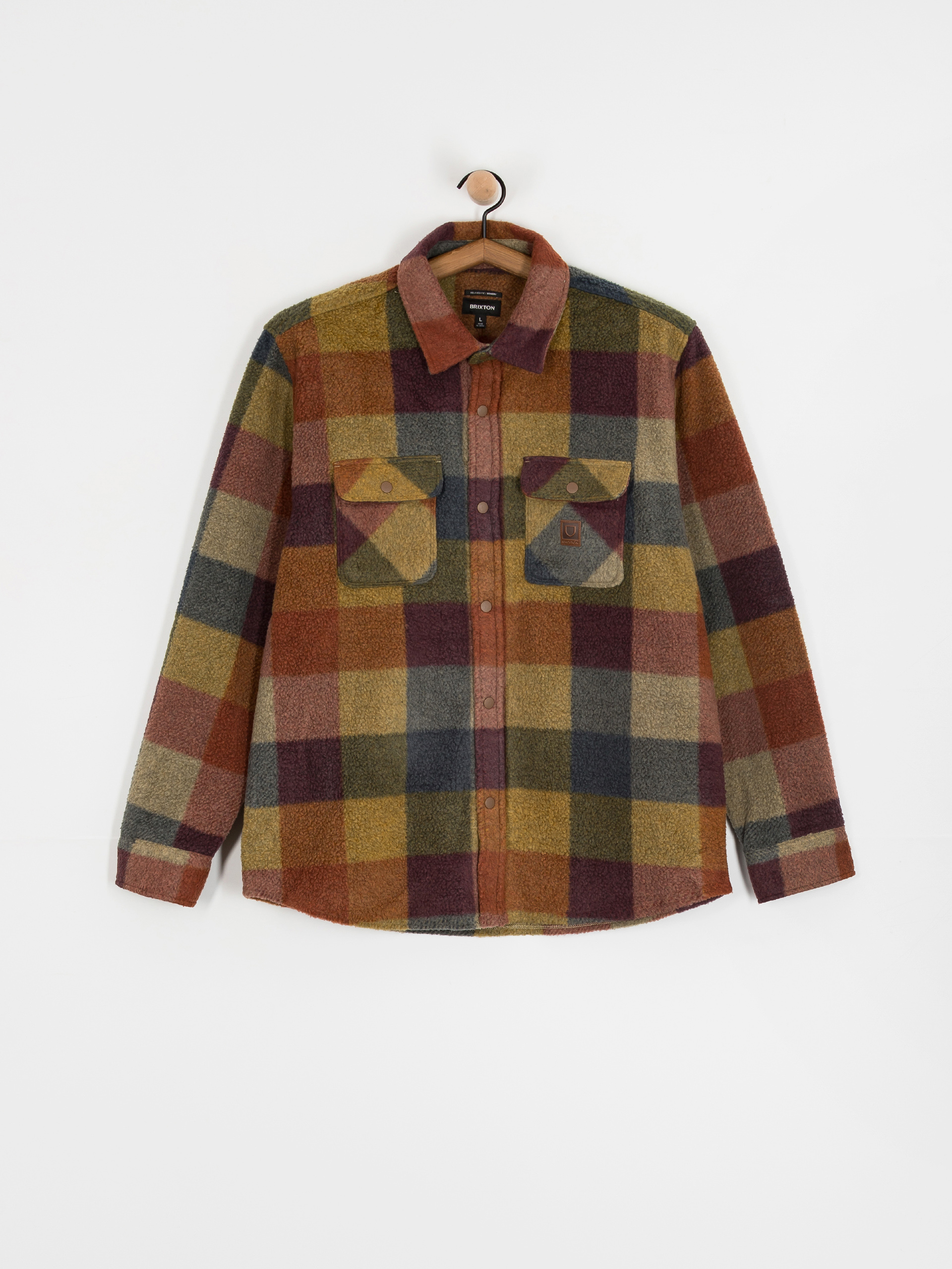 Koszula Brixton Bowery Arctic Stretch Flee (rust/cooper plaid)