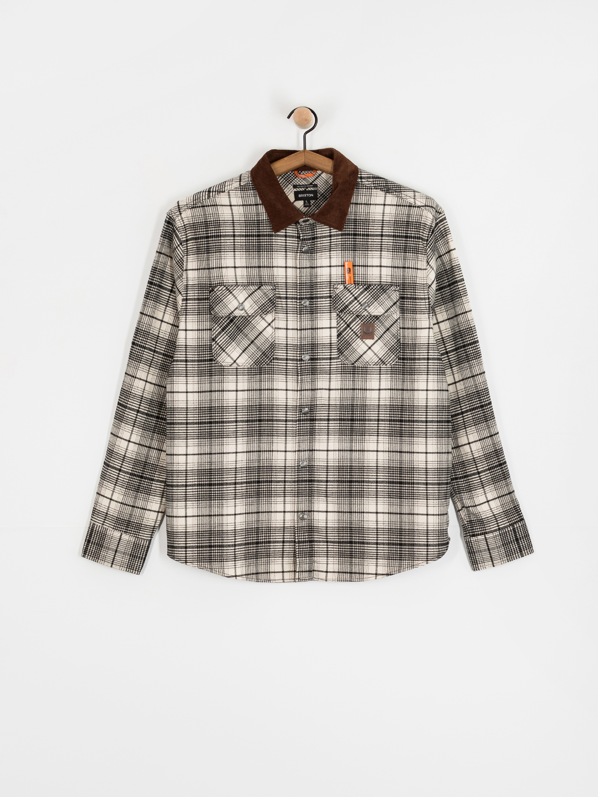 Koszula Brixton Builders Bowery Perf Flannel (off white/black)