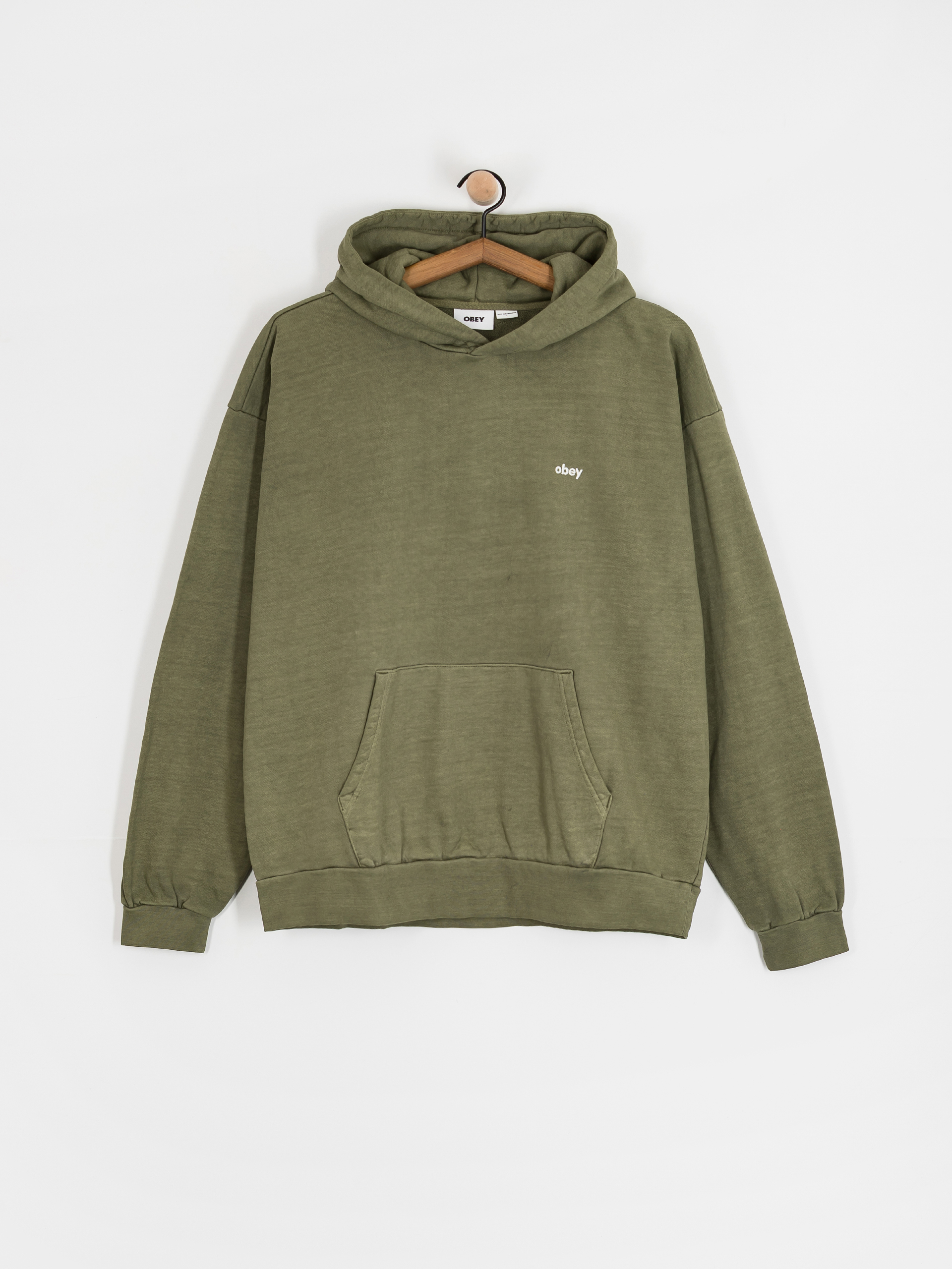 Bluza z kapturem OBEY Lowercase Pigment HD (pigment deep lichen green)