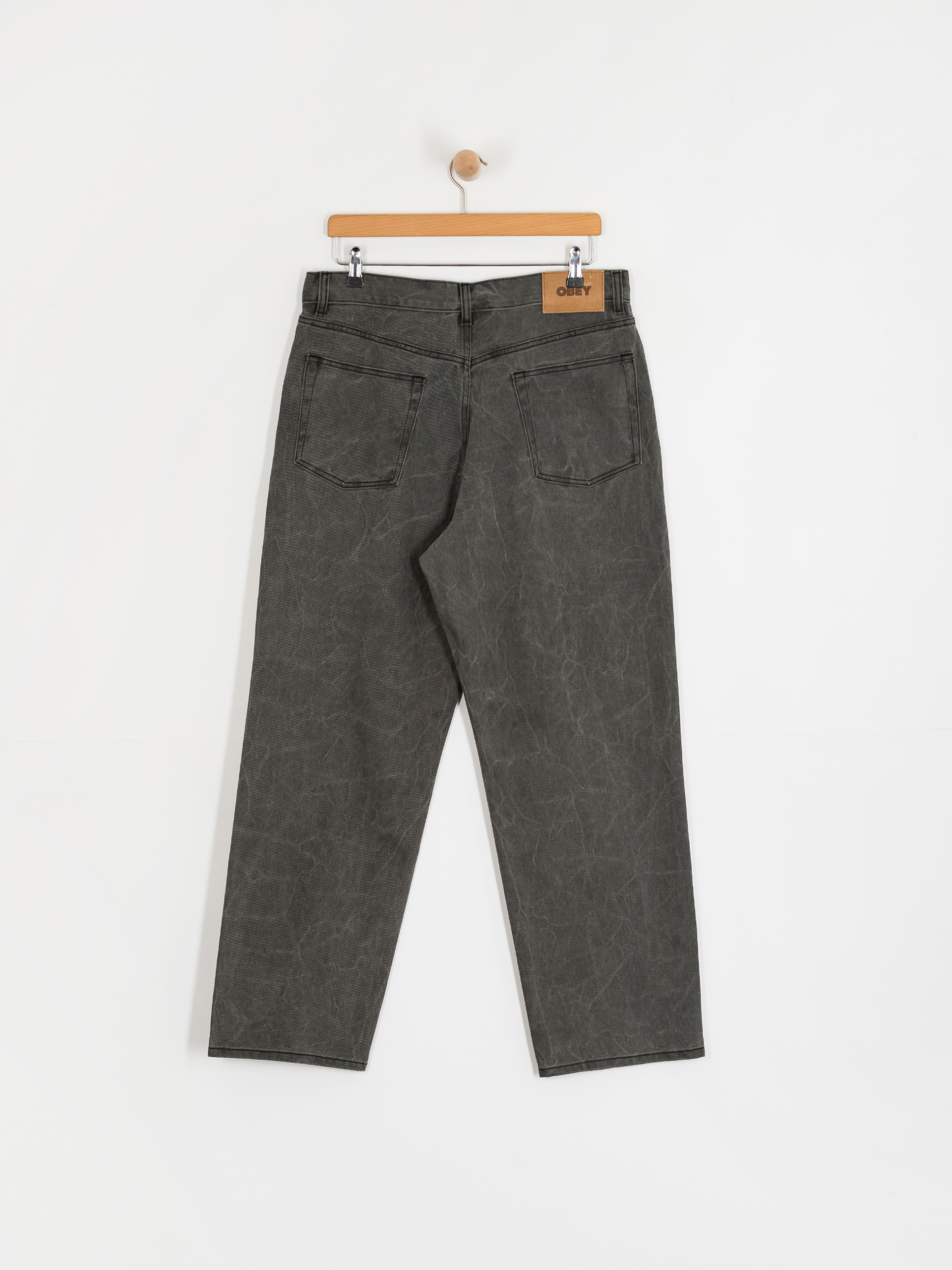 Spodnie OBEY Classic Wrinkle Baggy Denim (black wrinkle wash)
