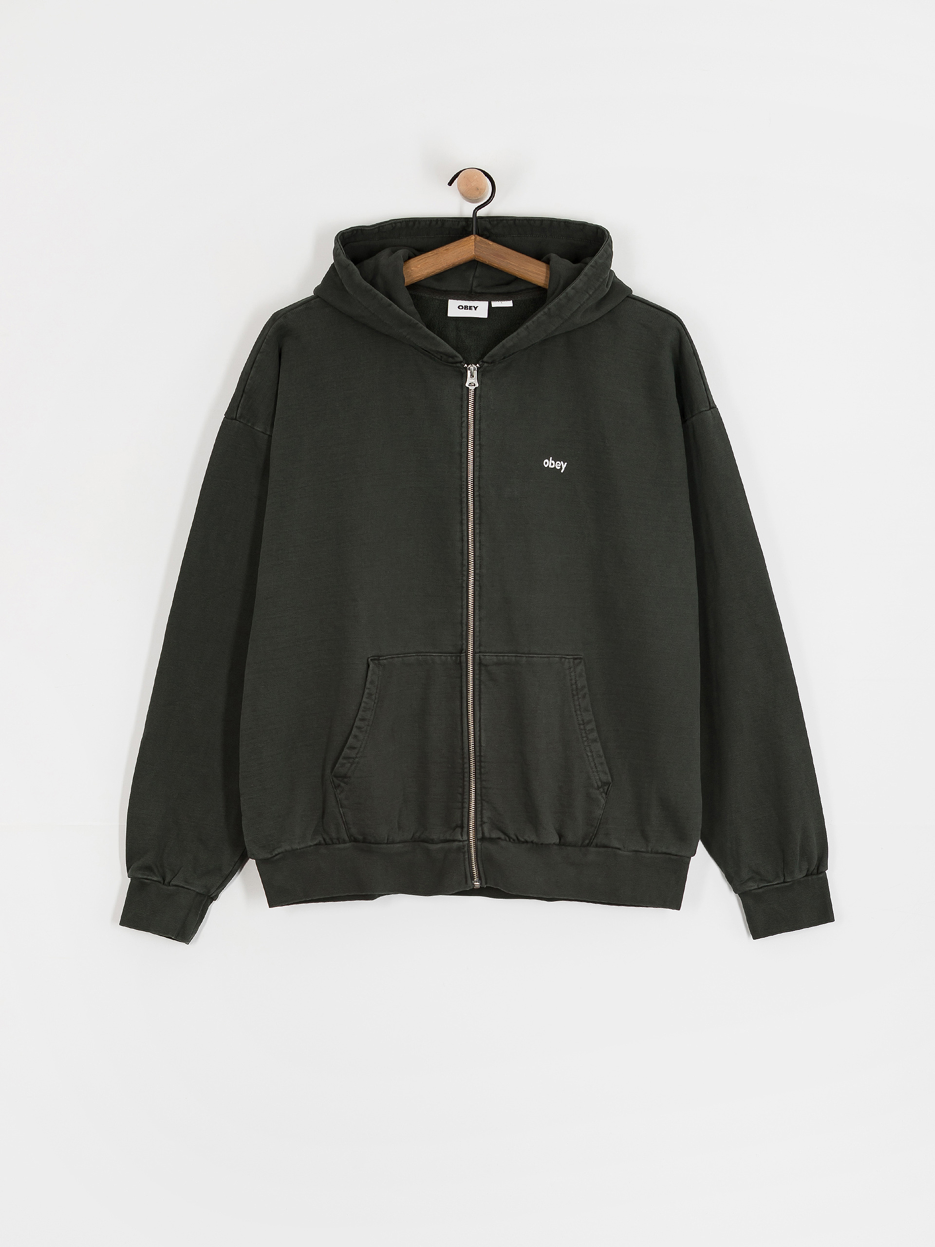 Bluza z kapturem OBEY Lowercase Pigment ZHD (pigment pirate black)