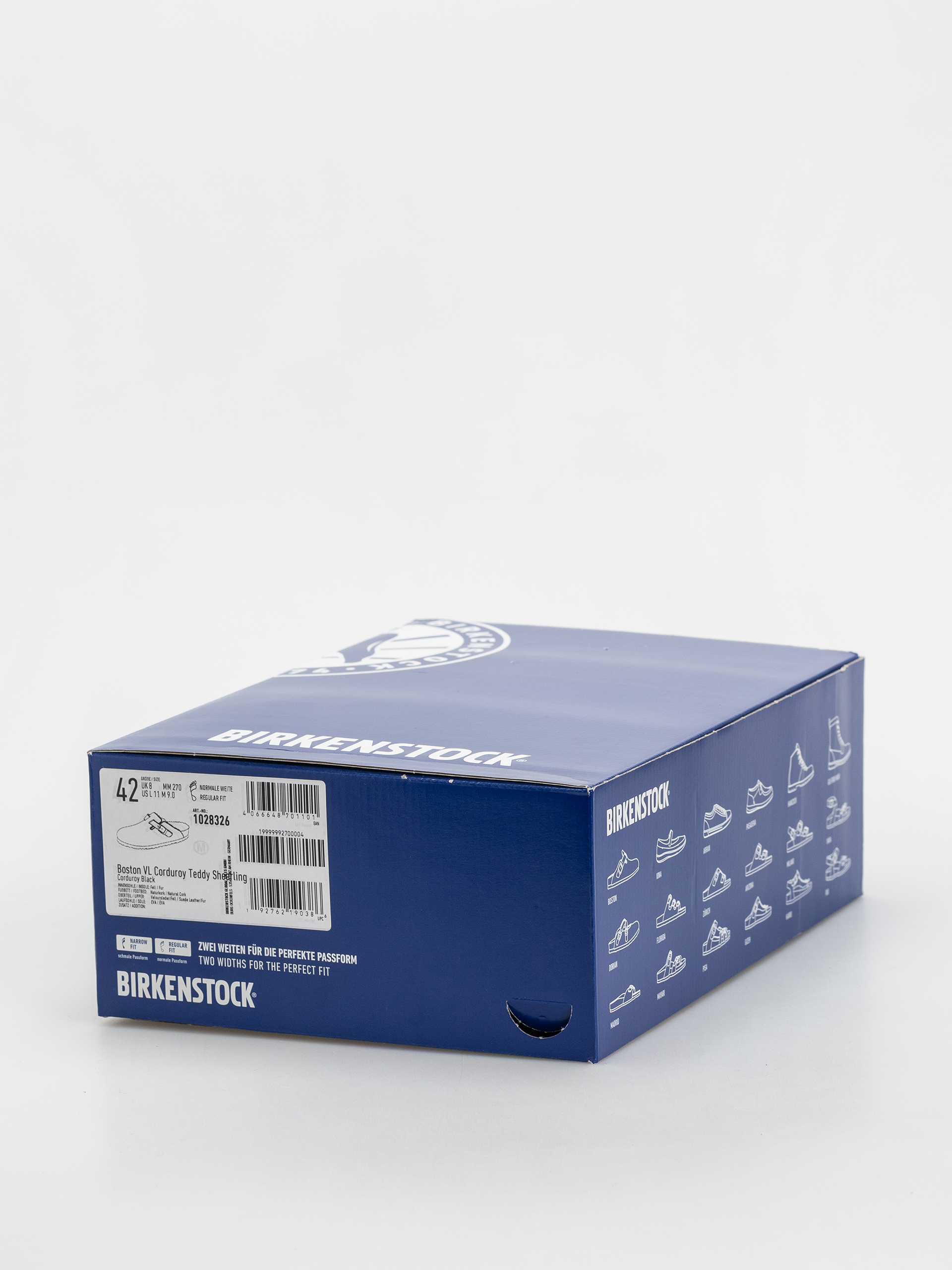 Klapki Birkenstock Boston VL Fell Suede Leather Fur Regular Wmn (corduroy black)