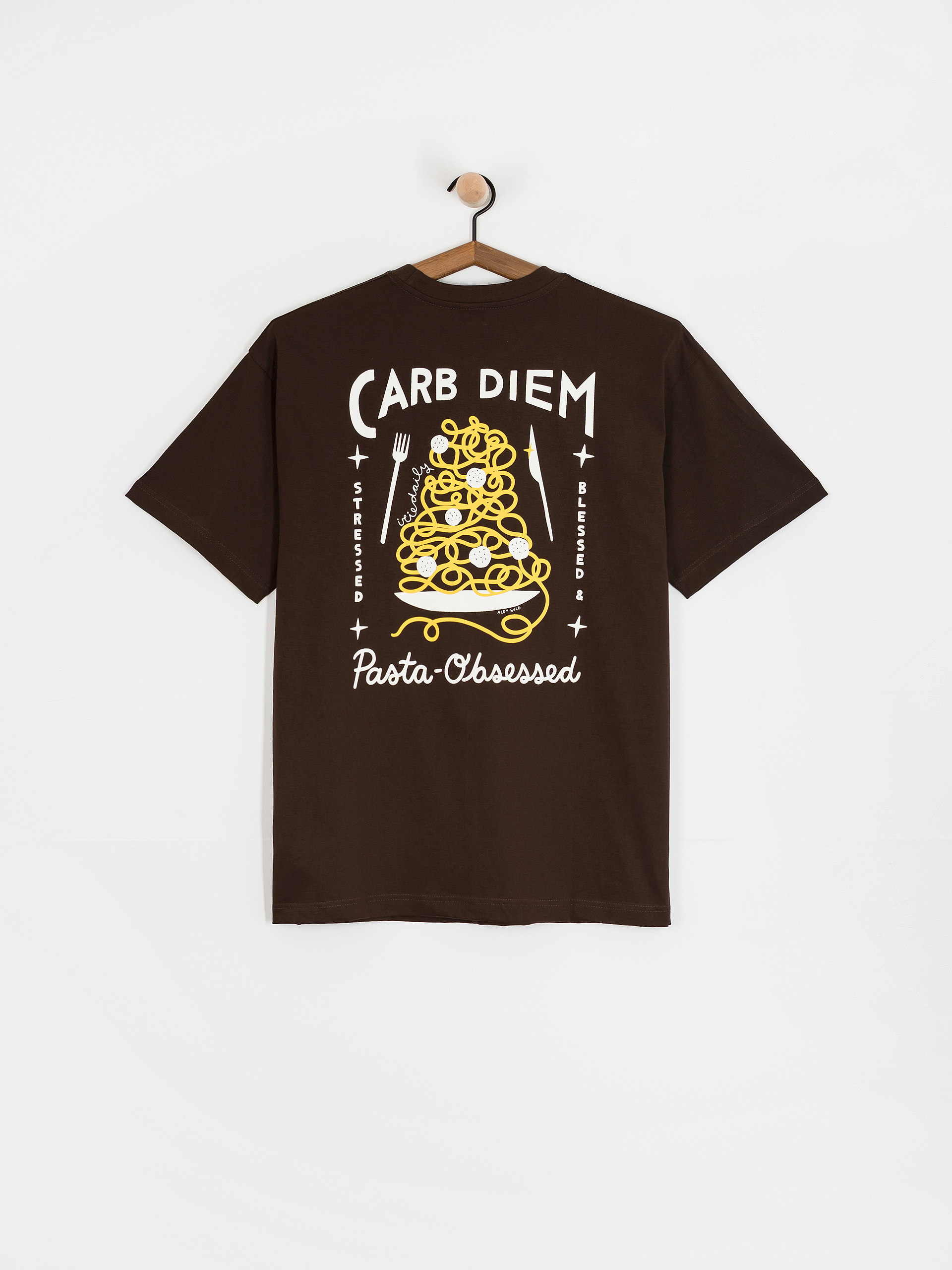 T-shirt Iriedaily Pasta Obsessed (dark coffee)