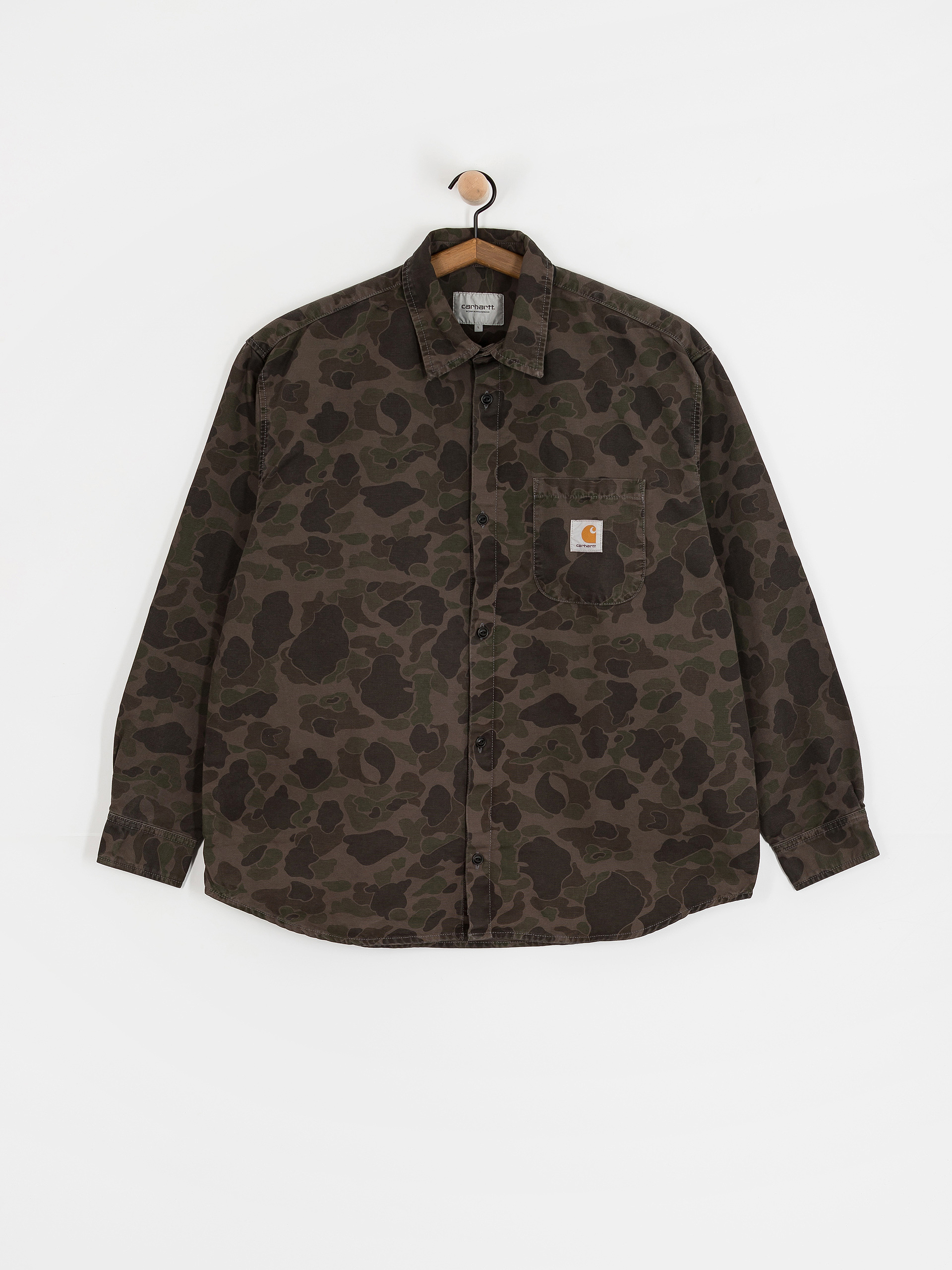 Koszula Carhartt WIP Duck (camo duck/green/porphyry/garment dyed)