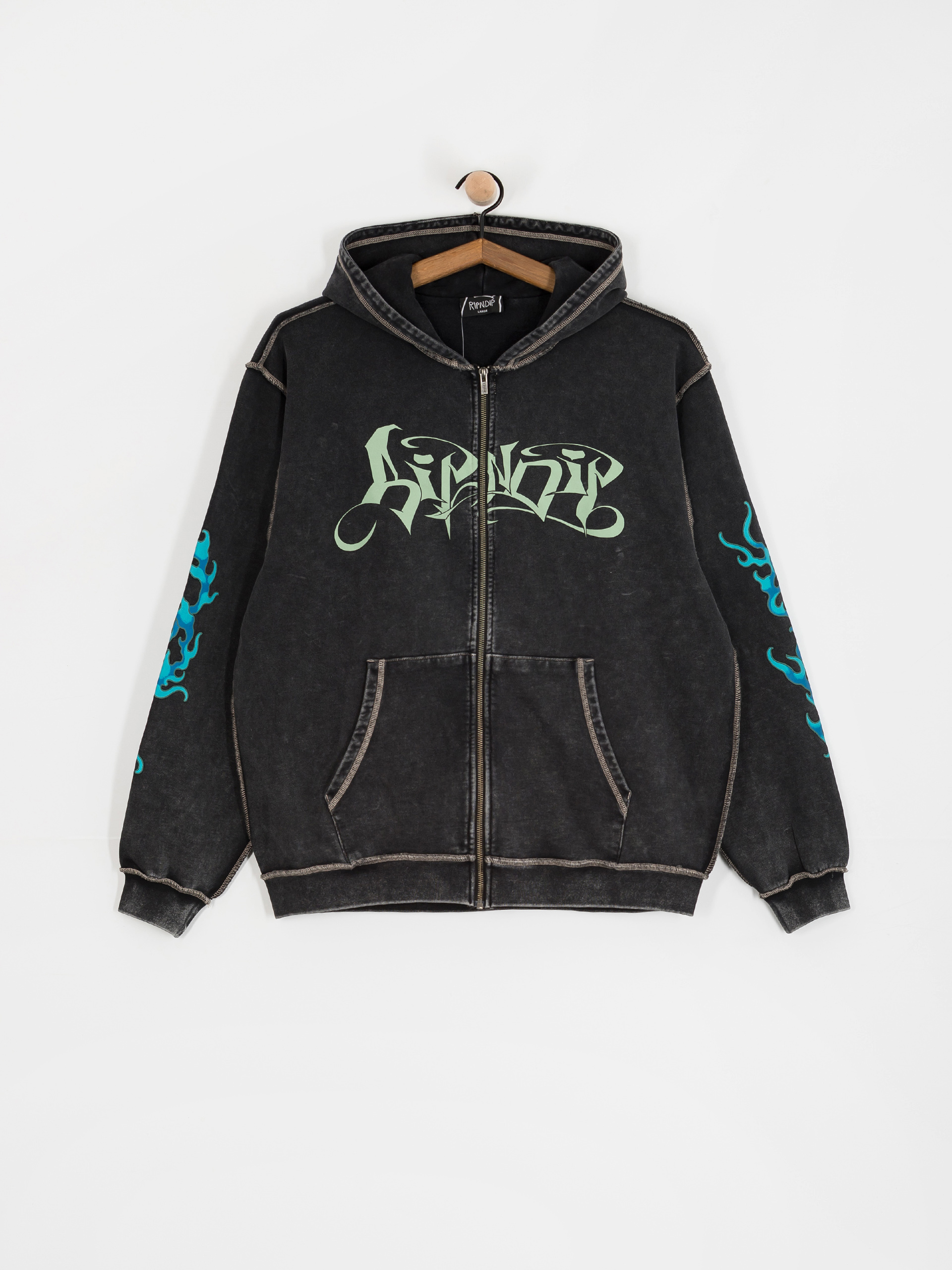 Bluza z kapturem RipNDip Squabble Up HD (black vintage wash)