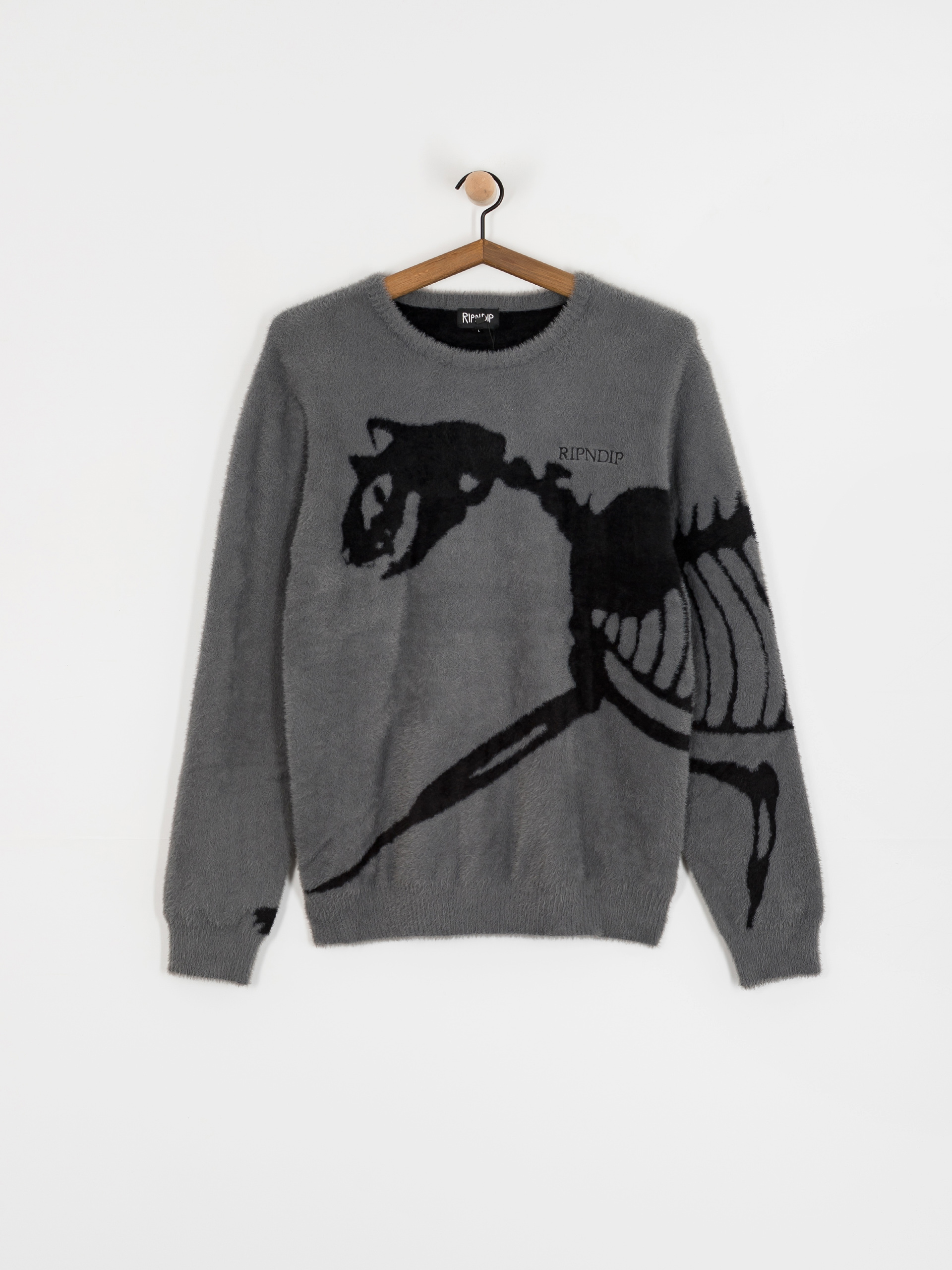 Sweter RipNDip Fossil Mohair Knit (charcoal)