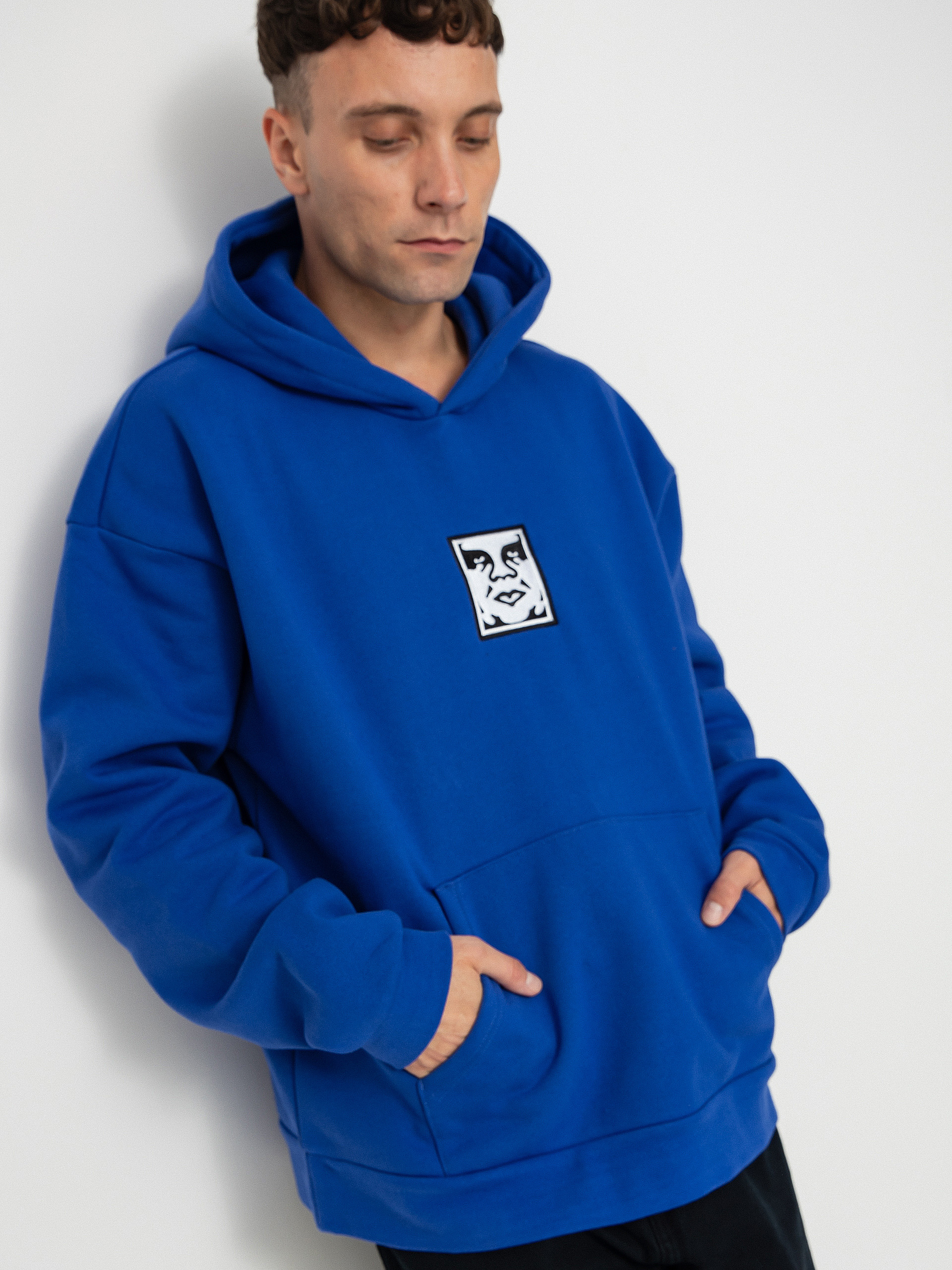 Bluza z kapturem OBEY Icon Extra Heavy II HD (dazzling blue)