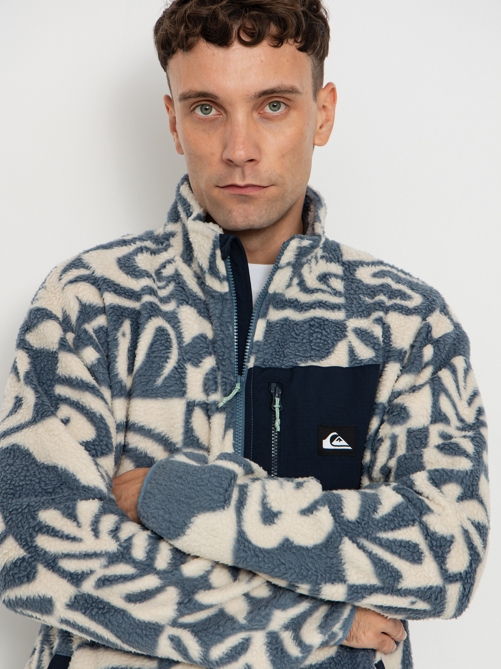 Męski Polar Quiksilver Clean Coast FZ (china blue desert checker)