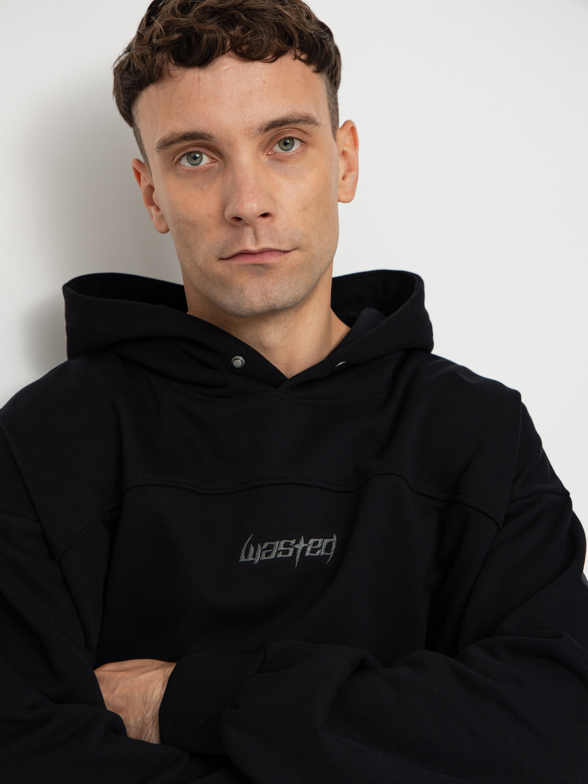 Bluza z kapturem Wasted Paris Switchblade Boxy HD (black)