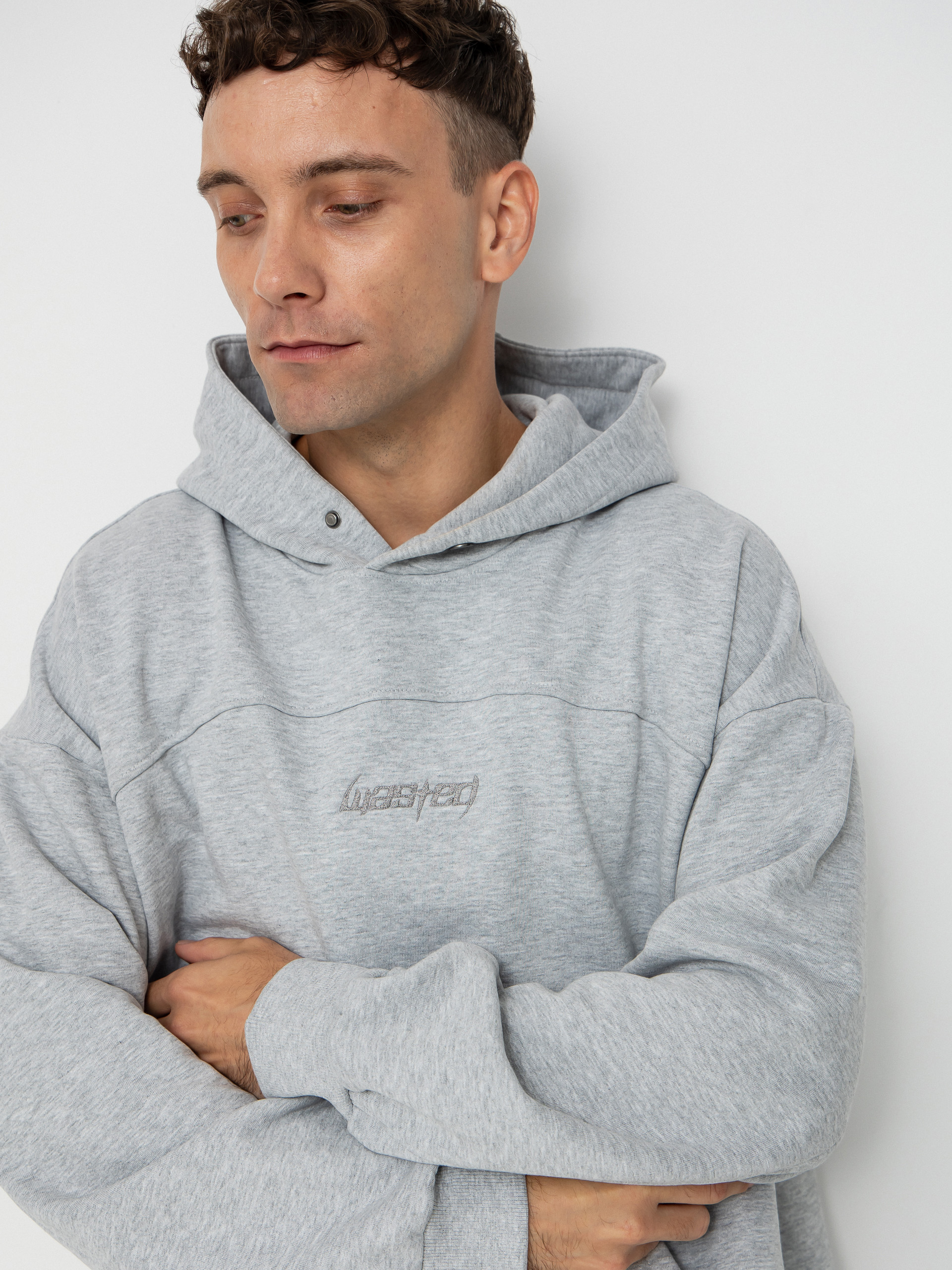 Bluza z kapturem Wasted Paris Switchblade Boxy HD (ash grey)