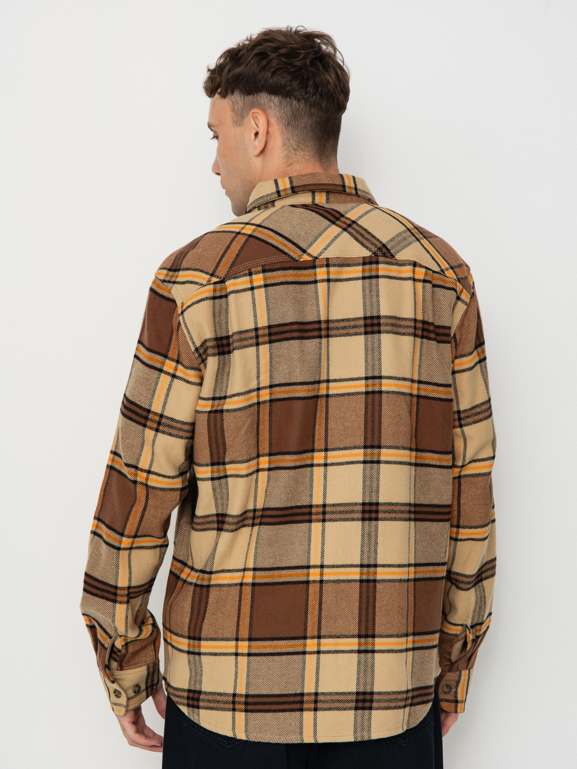 Koszula Brixton Bowery Flannel (sand/pinecone/solar orange)