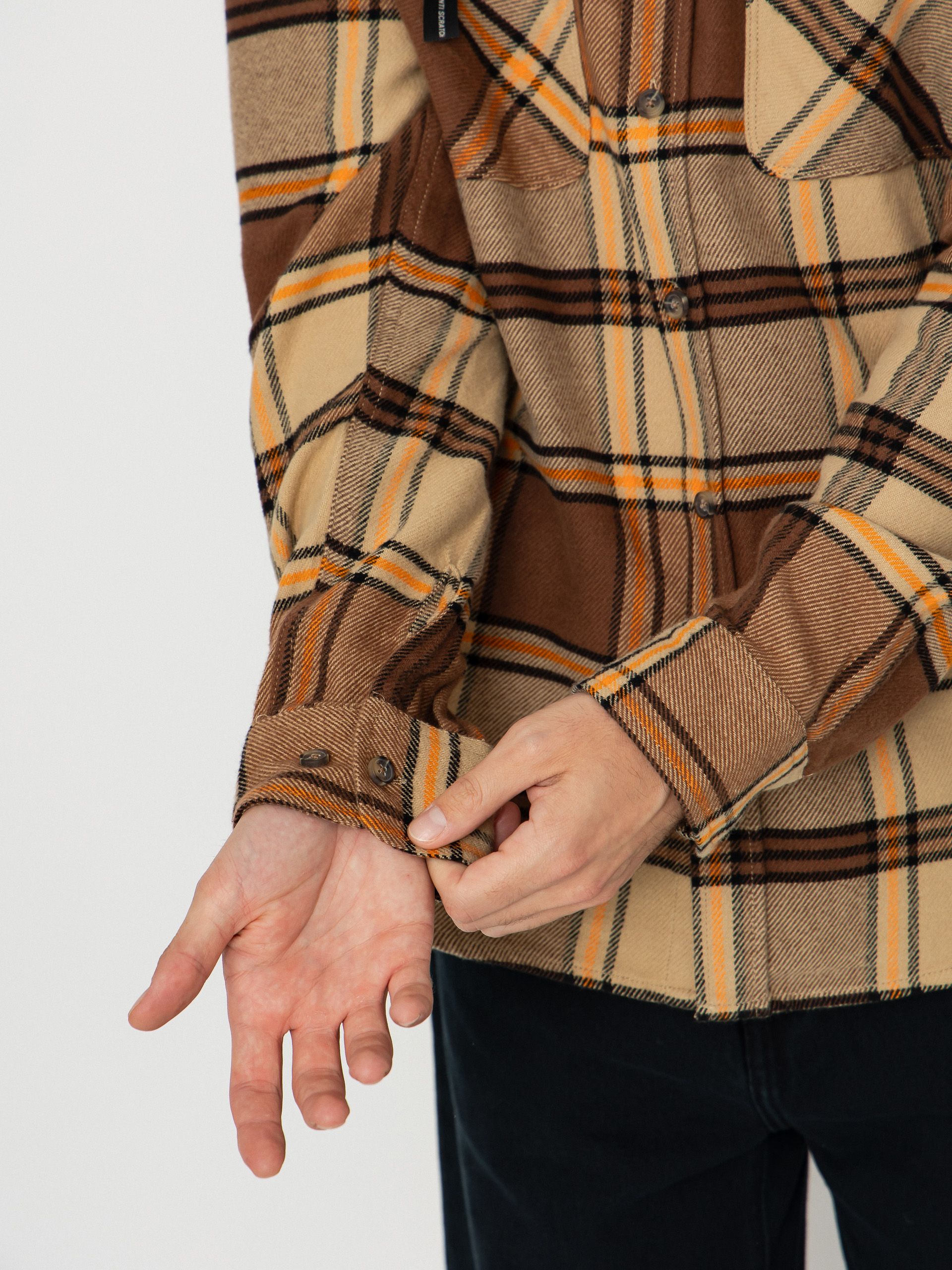 Koszula Brixton Bowery Flannel (sand/pinecone/solar orange)