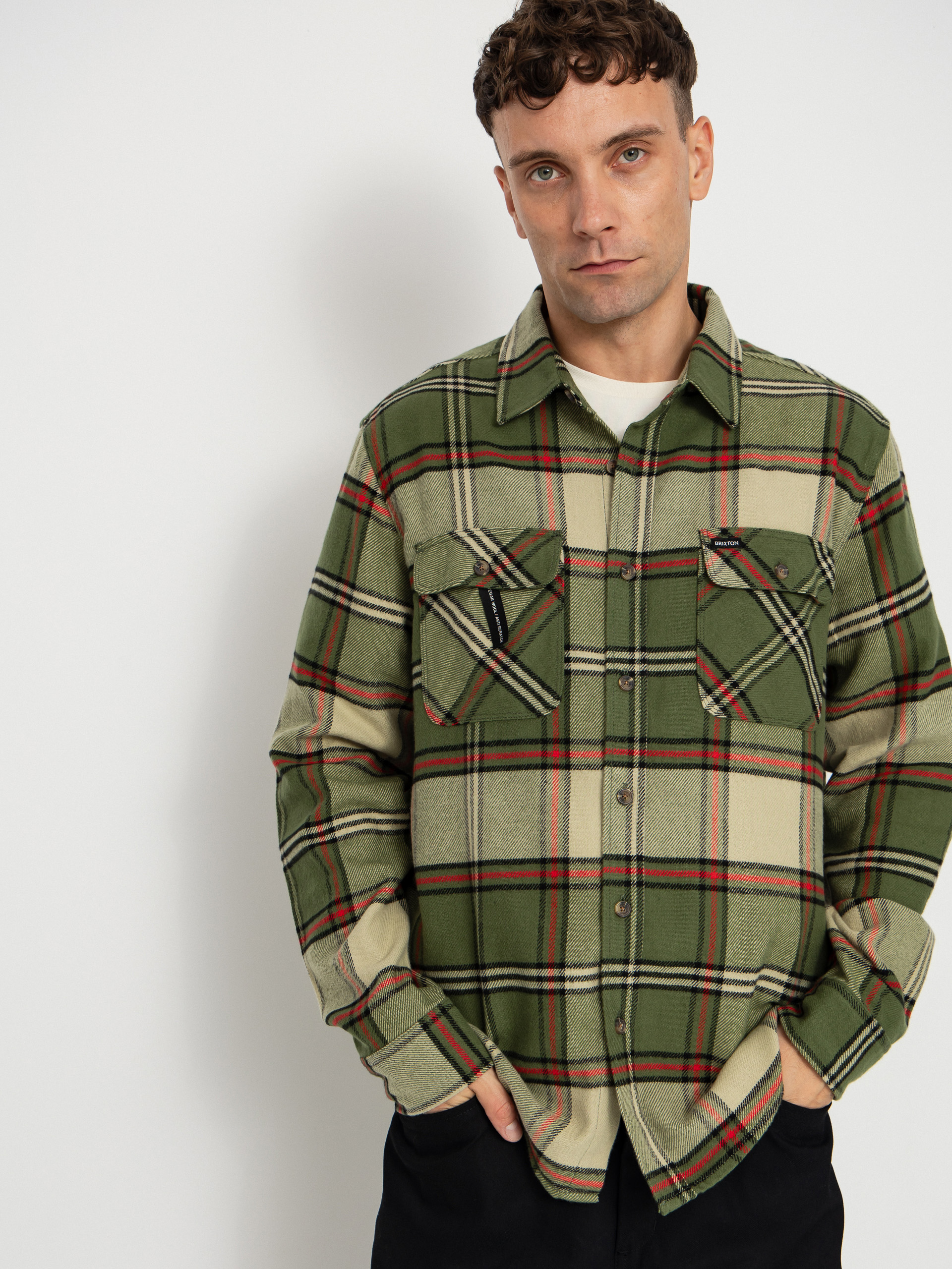 Koszula Brixton Bowery Flannel (wild green/elm/adrenaline rush)