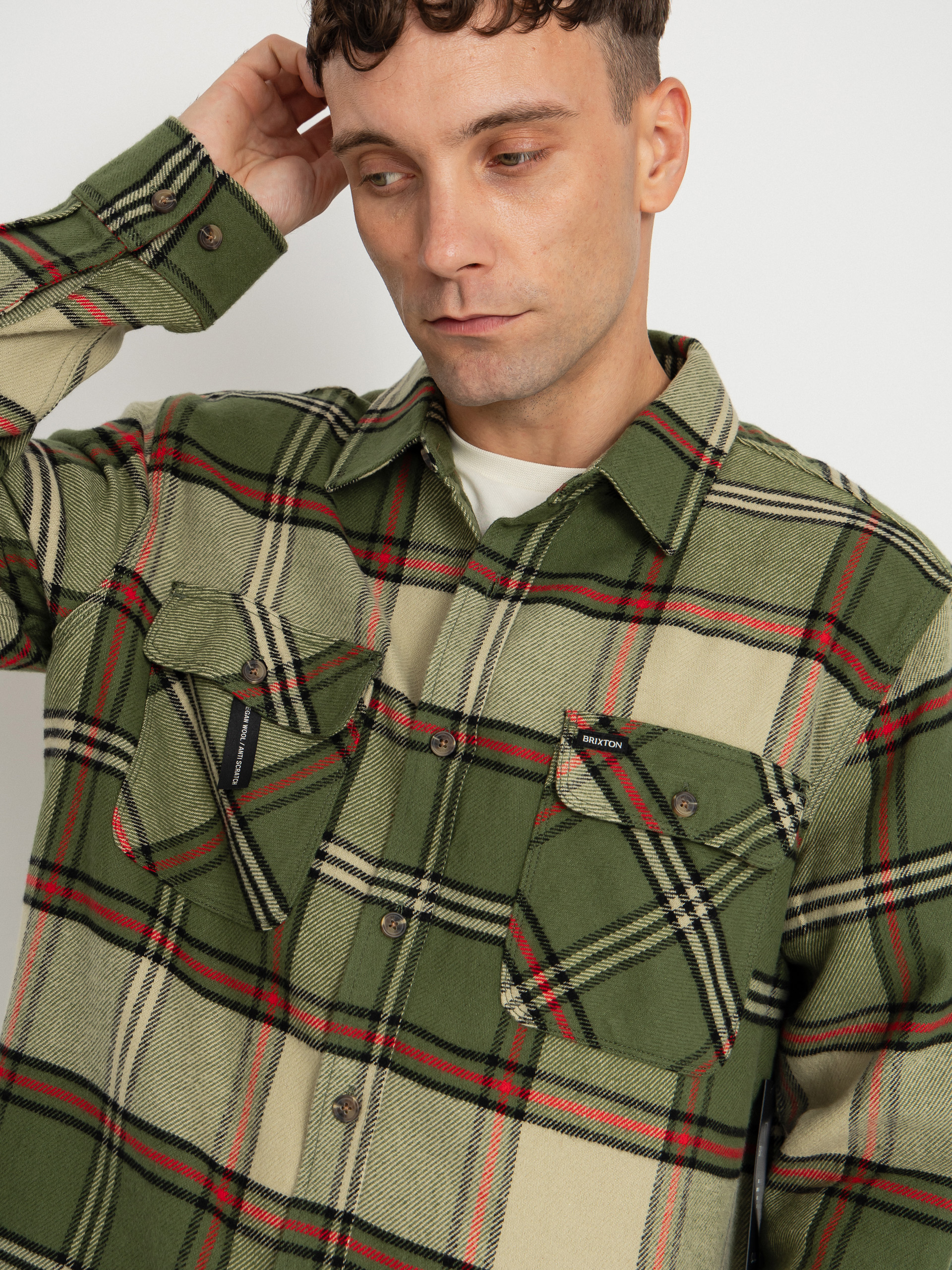 Koszula Brixton Bowery Flannel (wild green/elm/adrenaline rush)