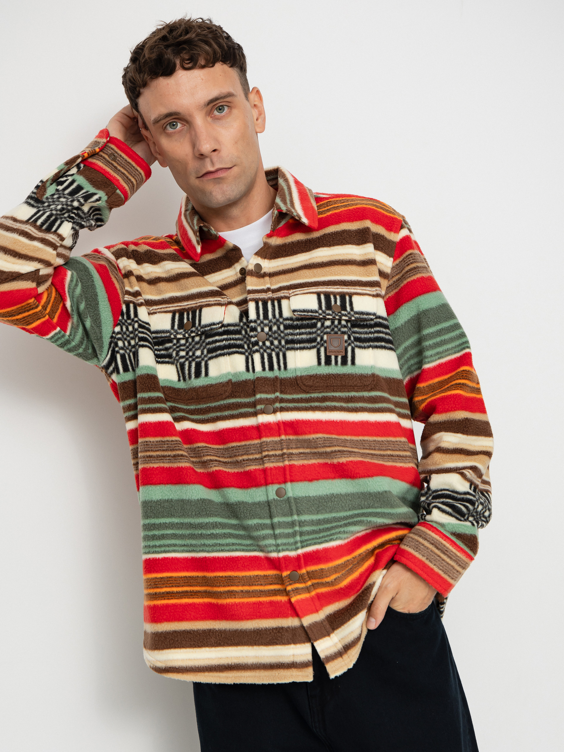 Koszula Brixton Bowery Arctic Stretch Flee (multi blanket stripe)