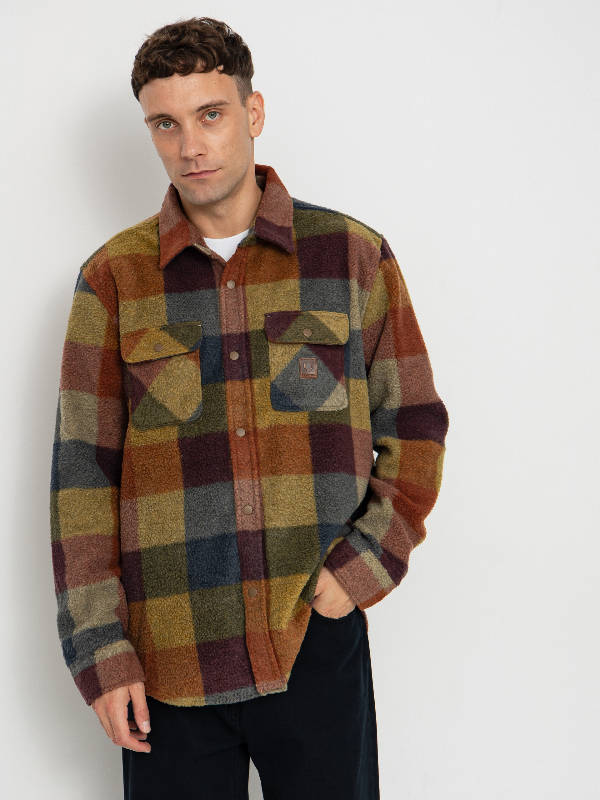 Koszula Brixton Bowery Arctic Stretch Flee (rust/cooper plaid)