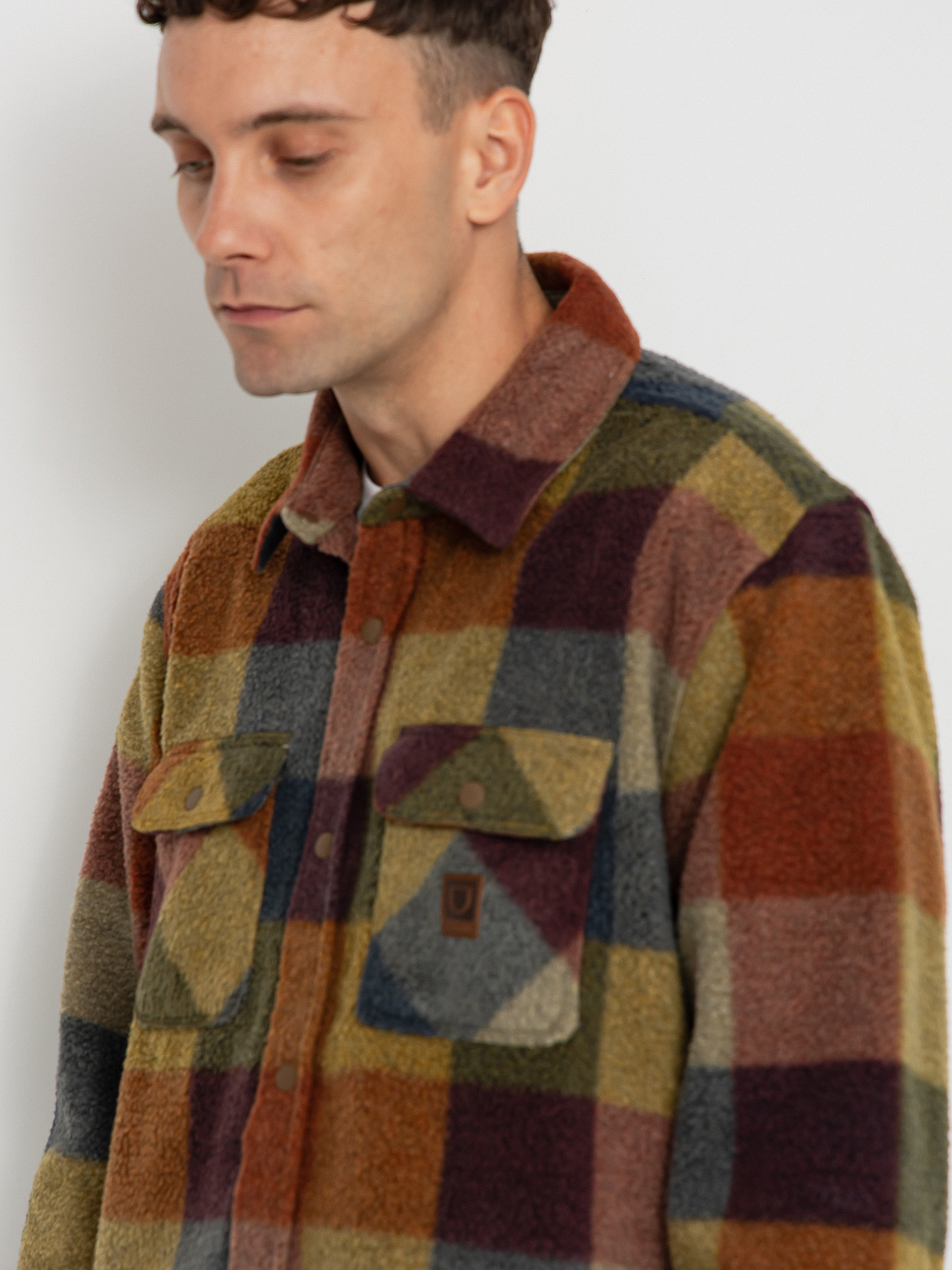 Koszula Brixton Bowery Arctic Stretch Flee (rust/cooper plaid)