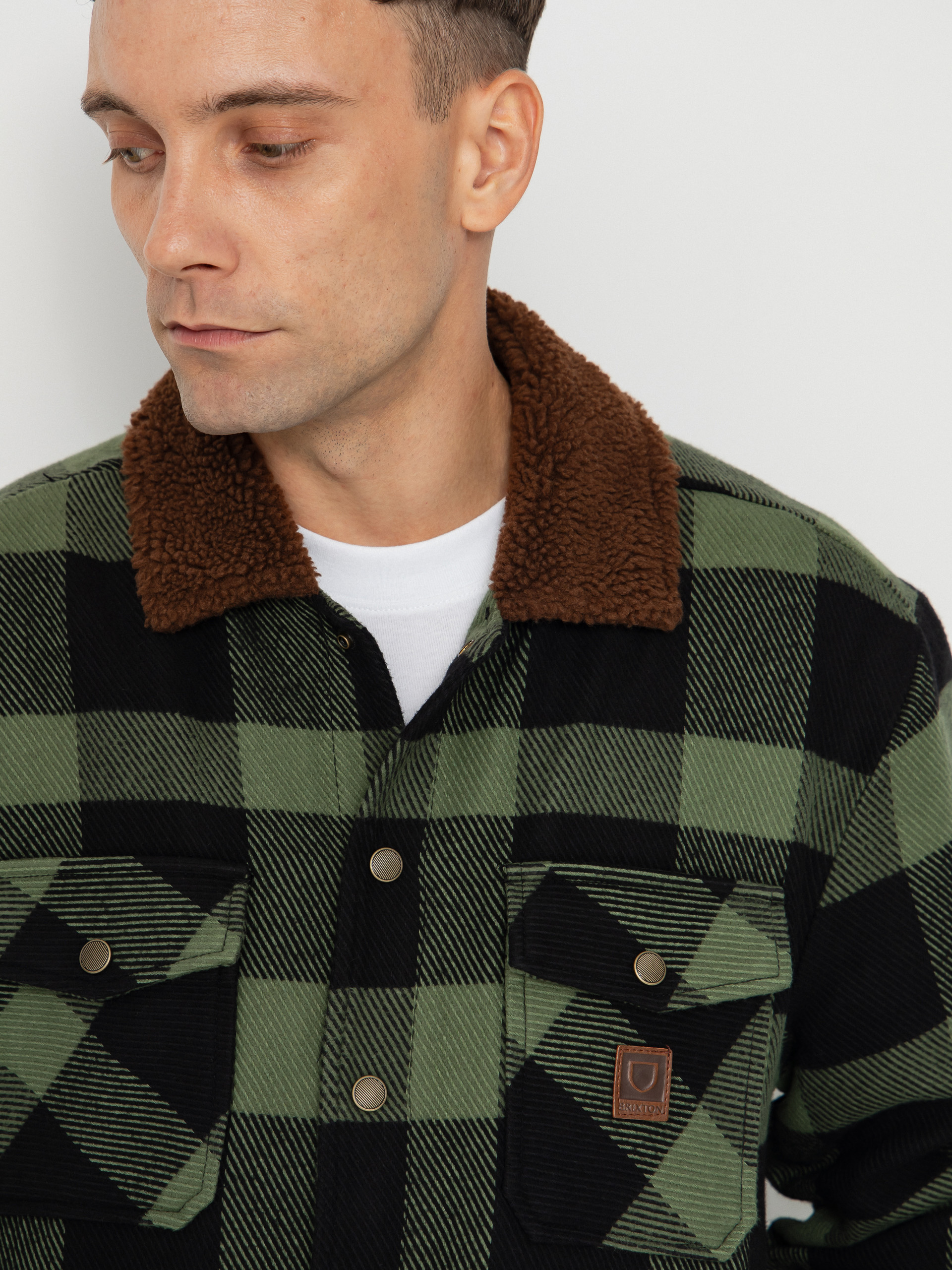Kurtka Brixton Durham Lined (black/wild green flannel)