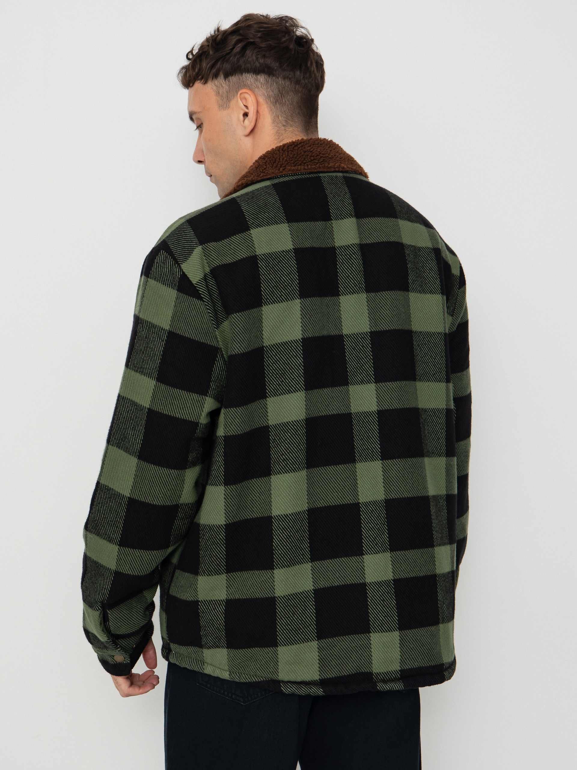 Kurtka Brixton Durham Lined (black/wild green flannel)
