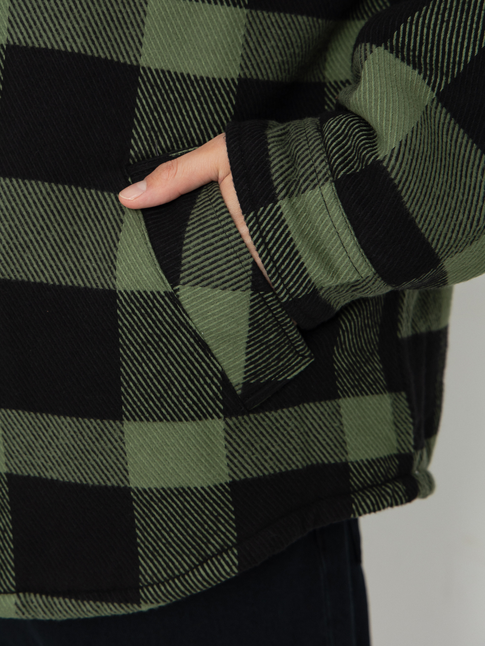 Kurtka Brixton Durham Lined (black/wild green flannel)