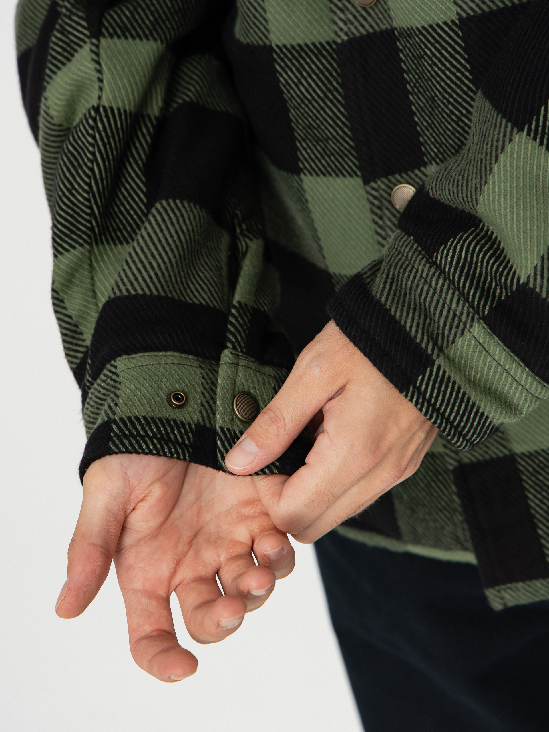 Kurtka Brixton Durham Lined (black/wild green flannel)