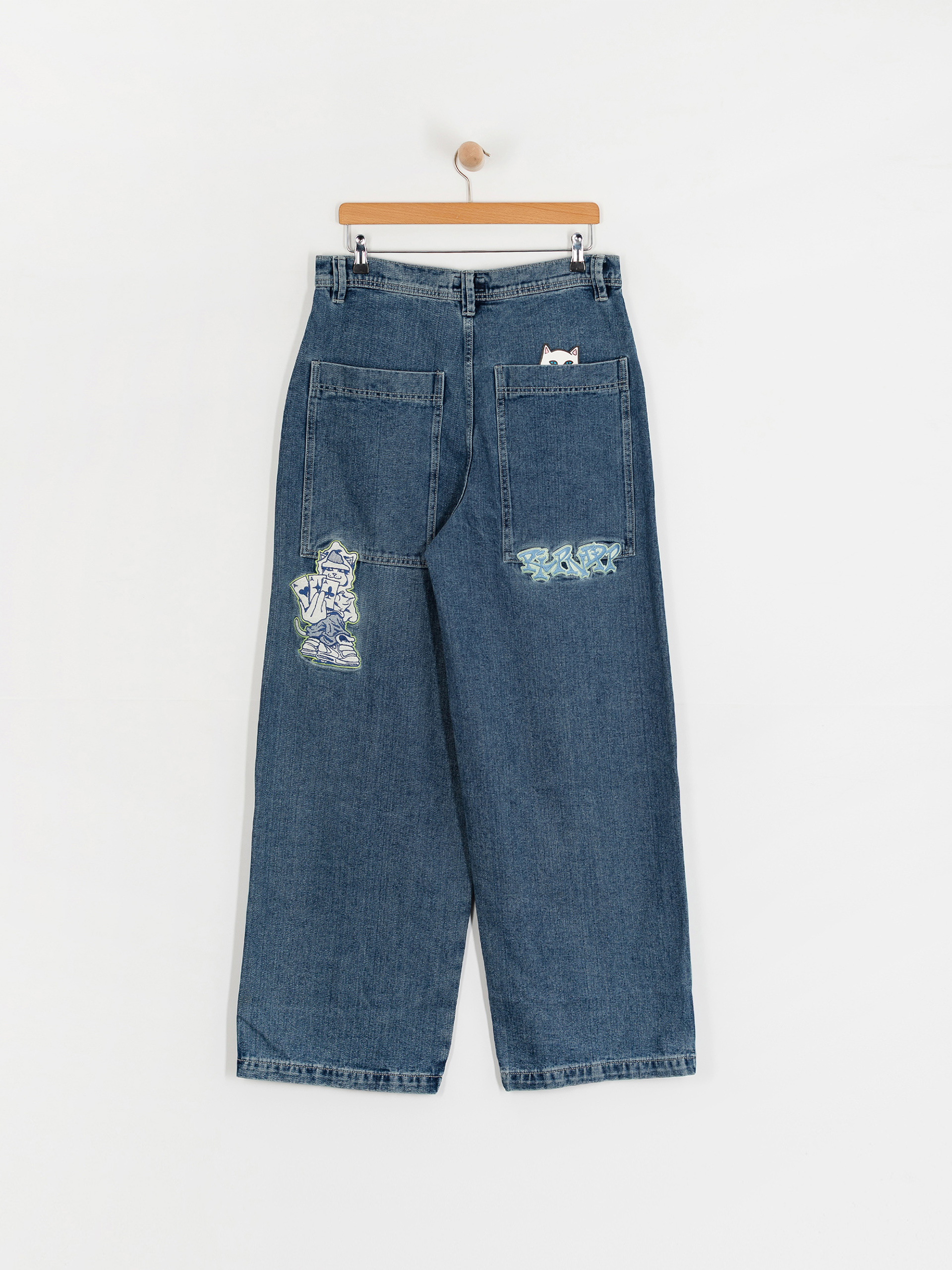 Spodnie RipNDip Ace Ultra Wide Leg (medium wash)