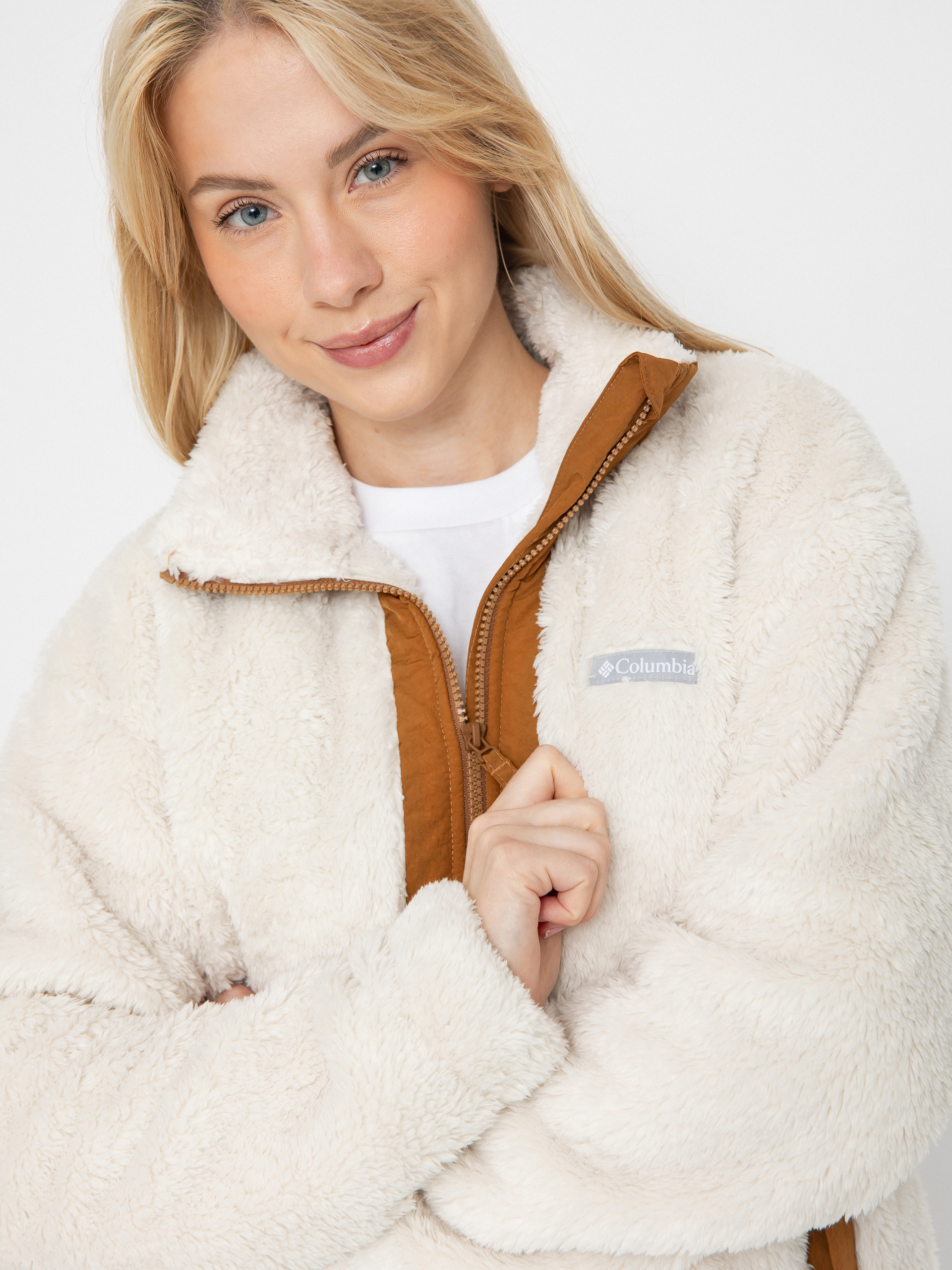 Damski Polar Columbia Boundless Discovery Sherpa Full Zip II (chalk/camel brown)