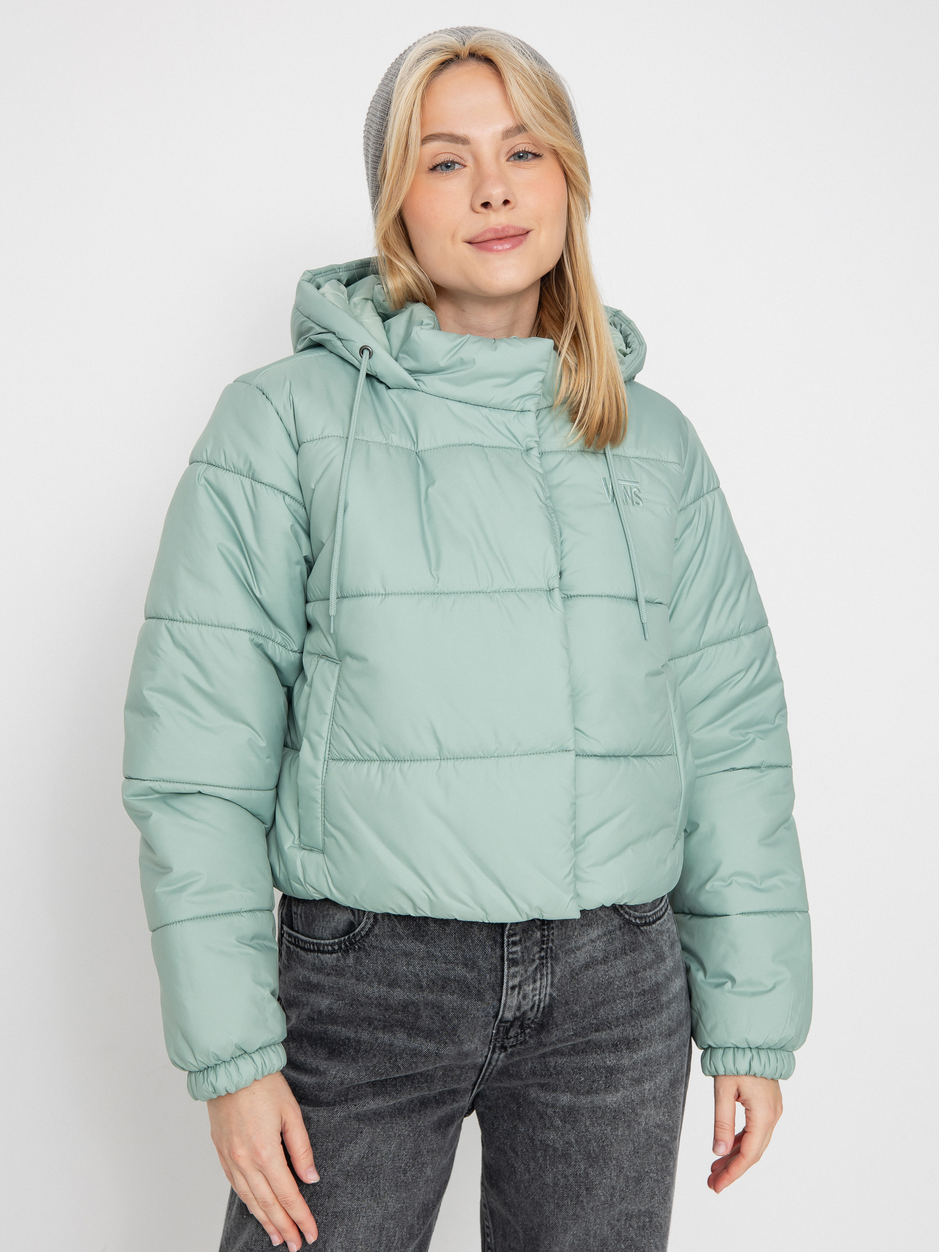 Kurtka Vans Hillgate Cropped Puffer Wmn (gray olive)