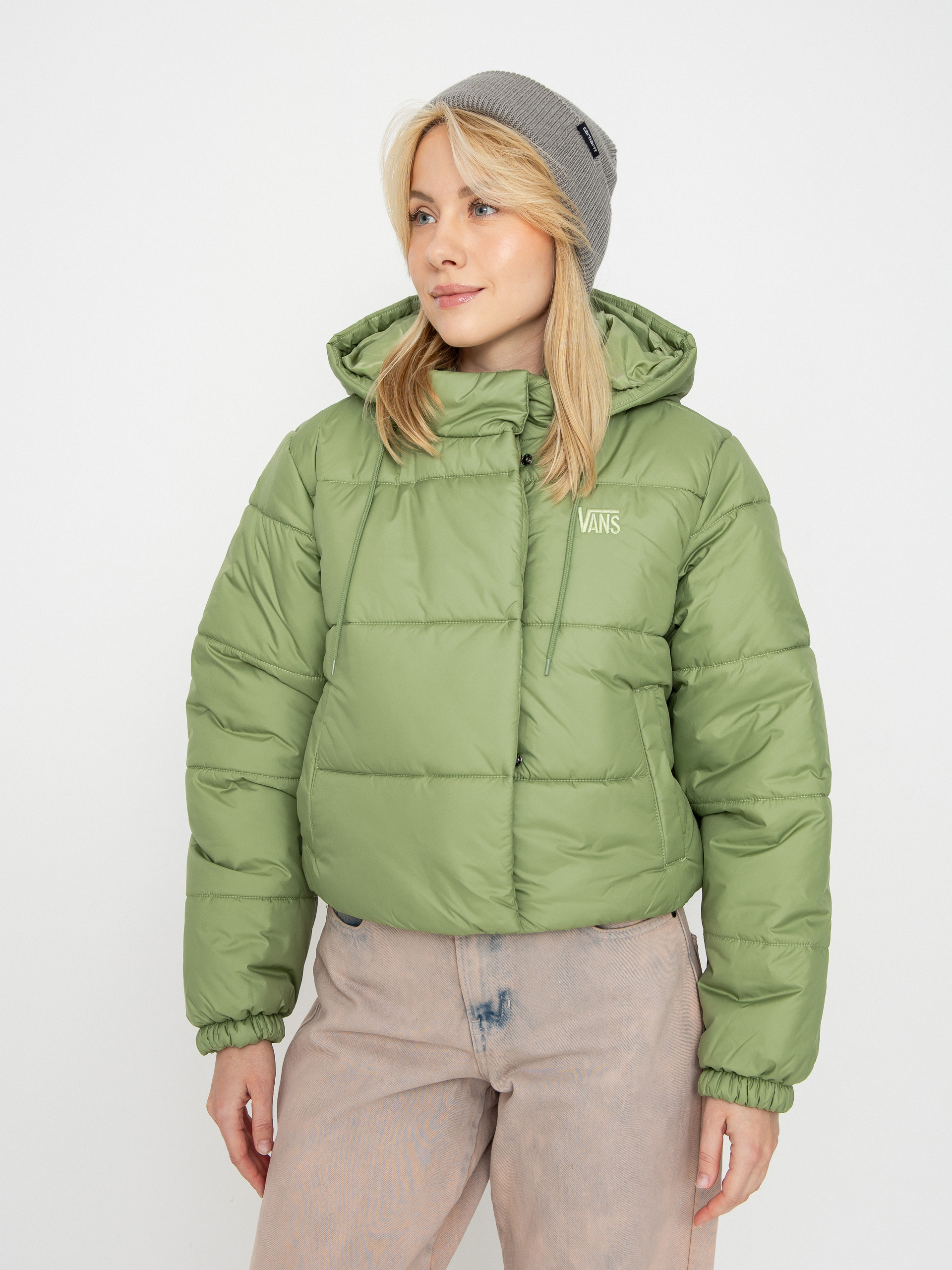 Kurtka Vans Hillgate Cropped Puffer Wmn (neutral olive)