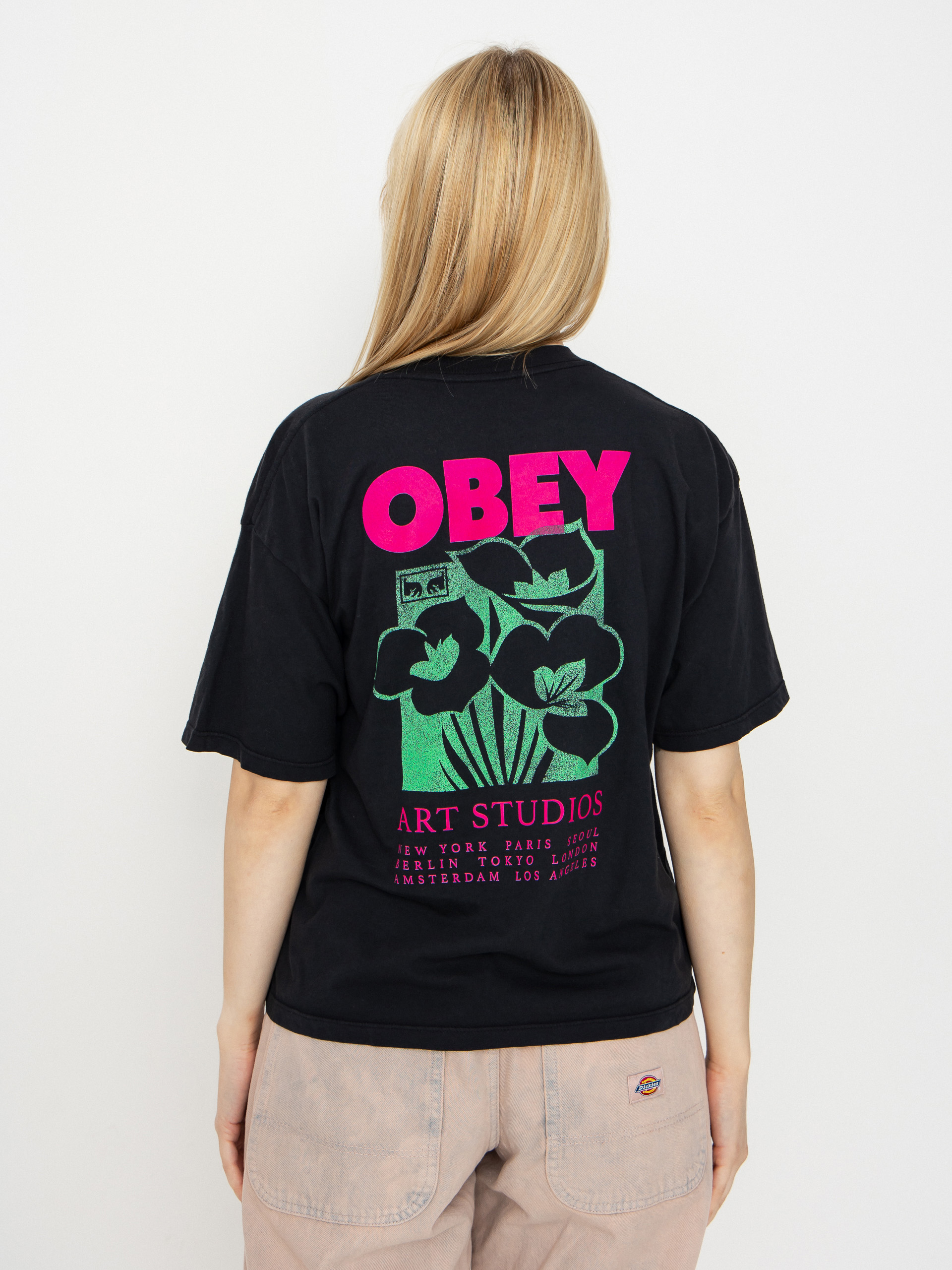 T-shirt OBEY Obey Art Studio Flowers Wmn (digital black)