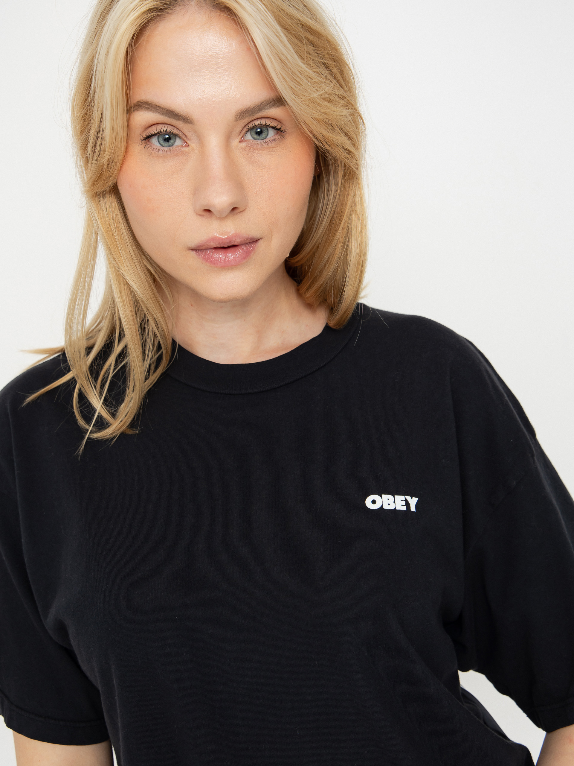 T-shirt OBEY Obey Art Studio Flowers Wmn - czarny (digital black)