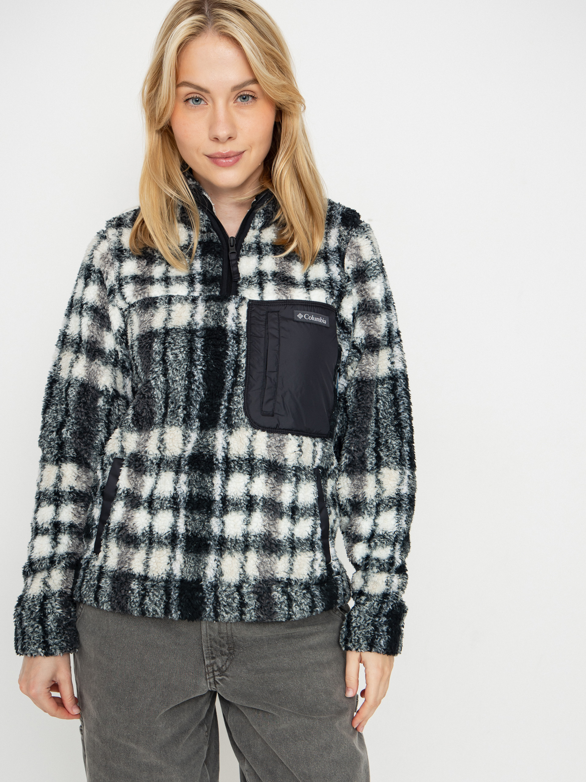 Polar Columbia West Bend 1/4 Zip II Wmn (black herringplaid)
