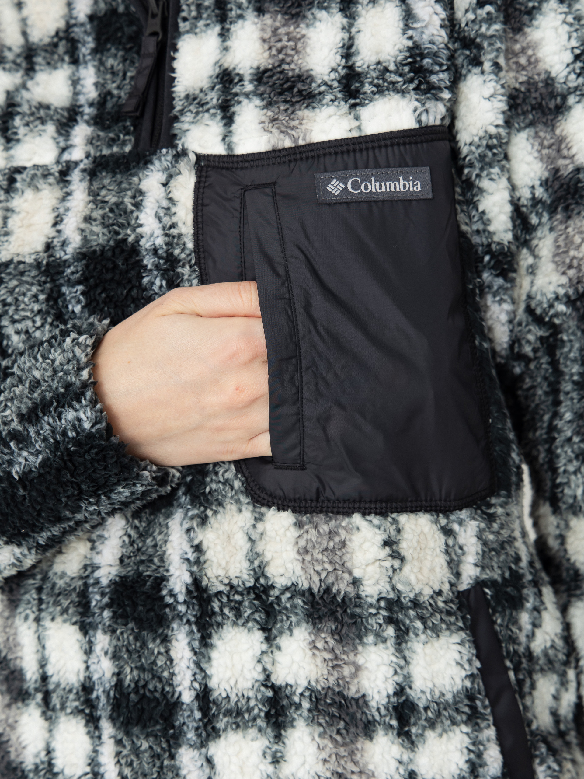 Damski Polar Columbia West Bend 1/4 Zip II (black herringplaid)