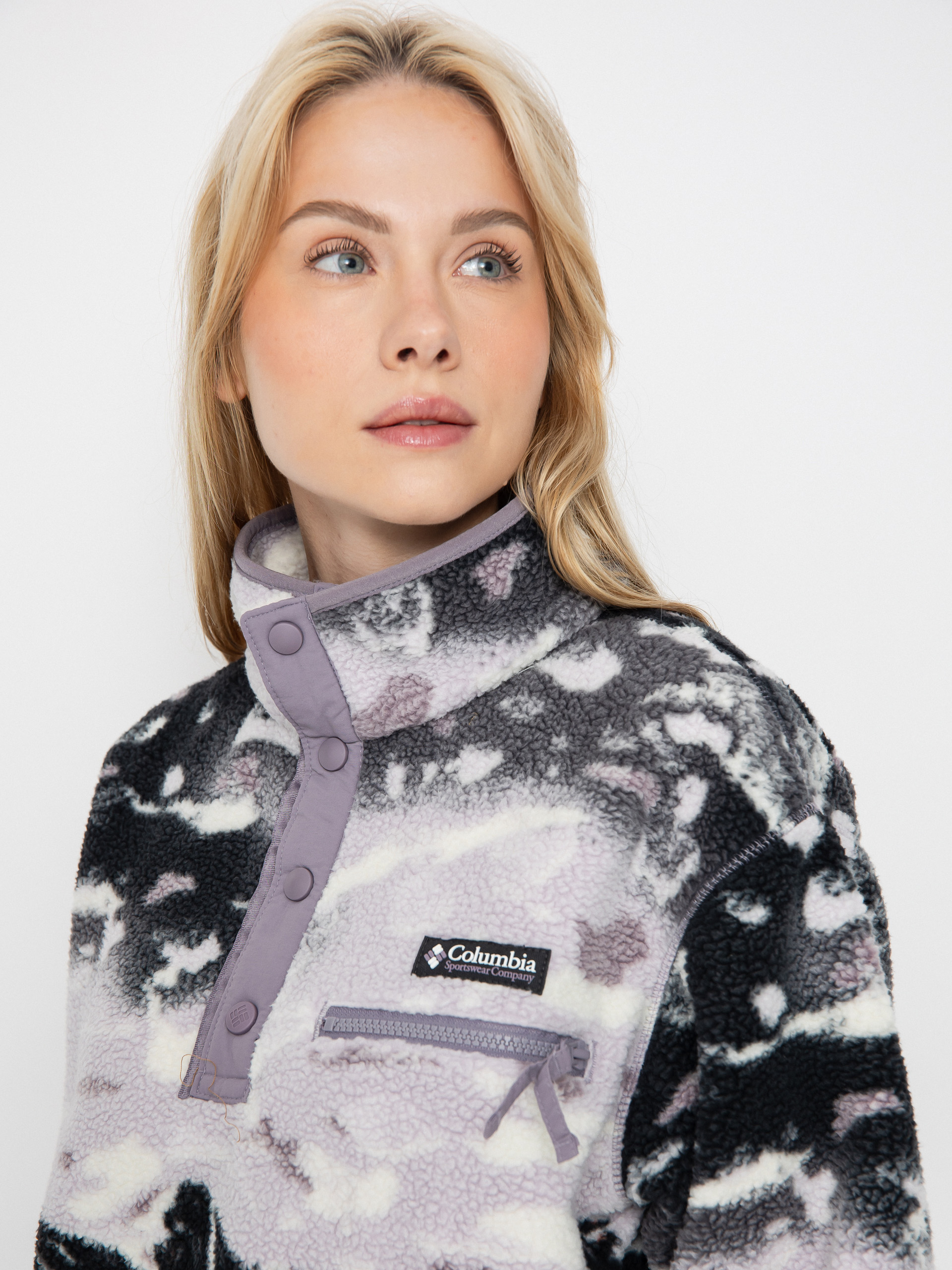 Damski Polar Columbia Helvetia II Printed Cropped Half Snap (shale purple sisters/shale purple)