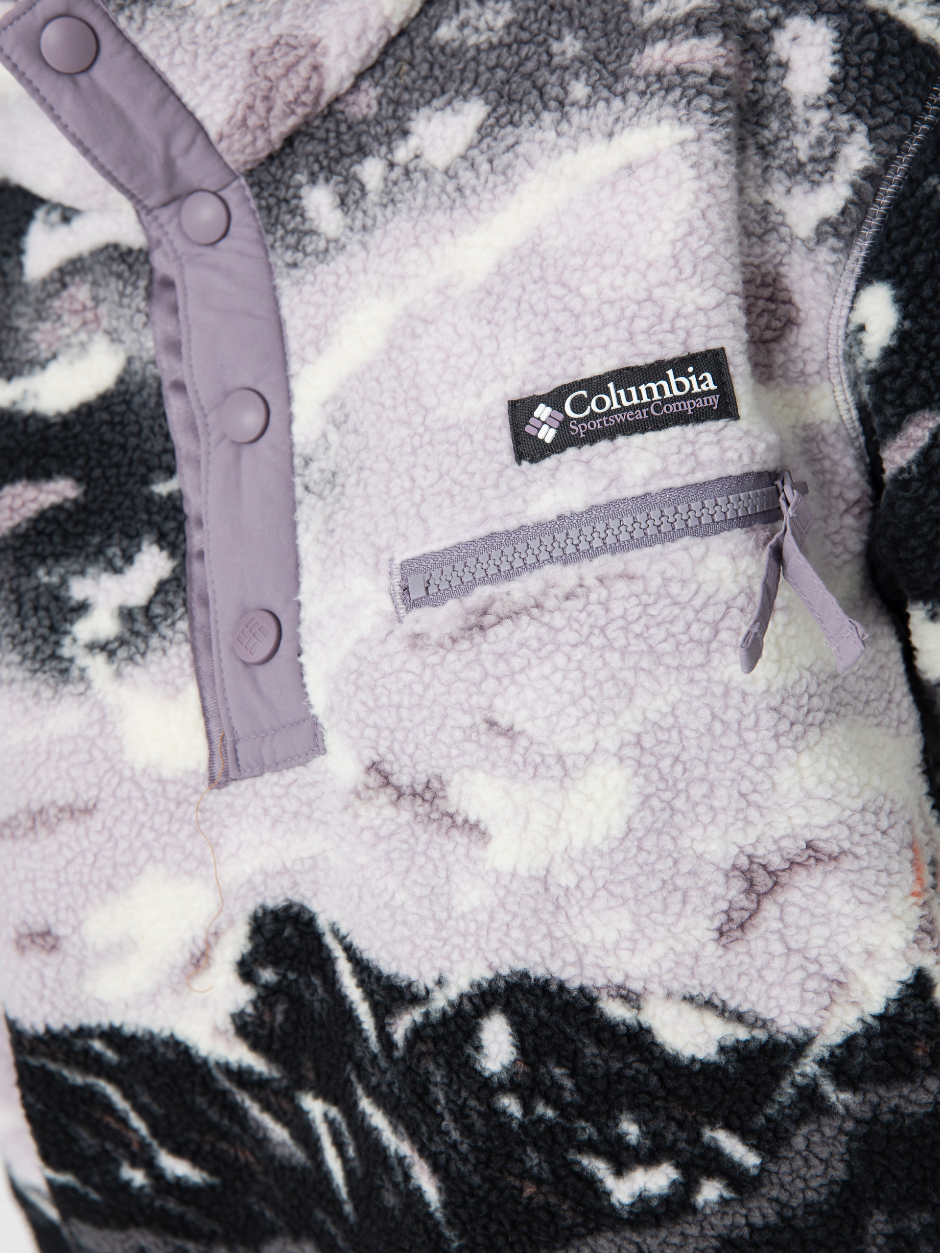 Damski Polar Columbia Helvetia II Printed Cropped Half Snap (shale purple sisters/shale purple)