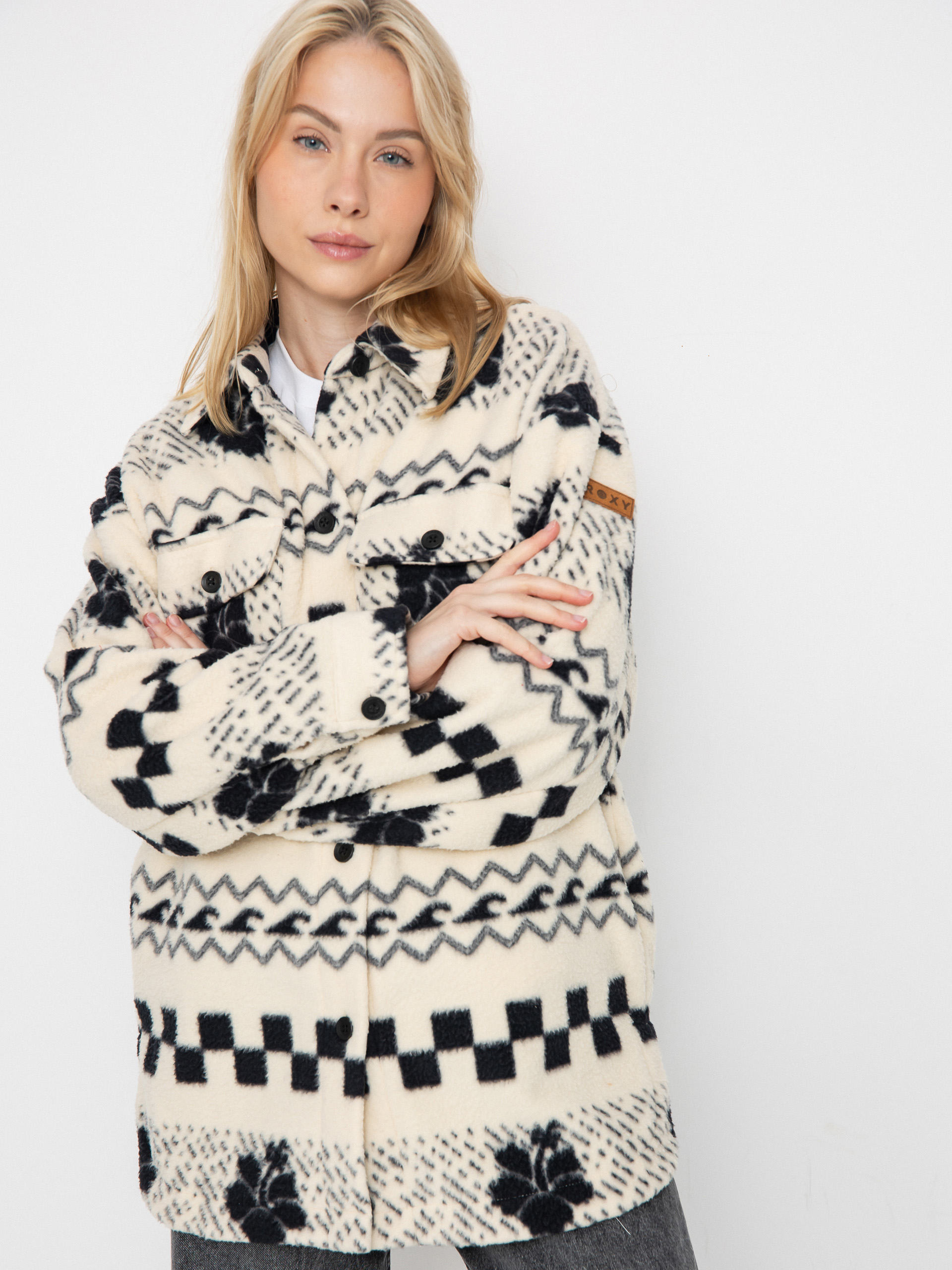 Polar Roxy Morning Crush Shacket Wmn (parchment morning crush)