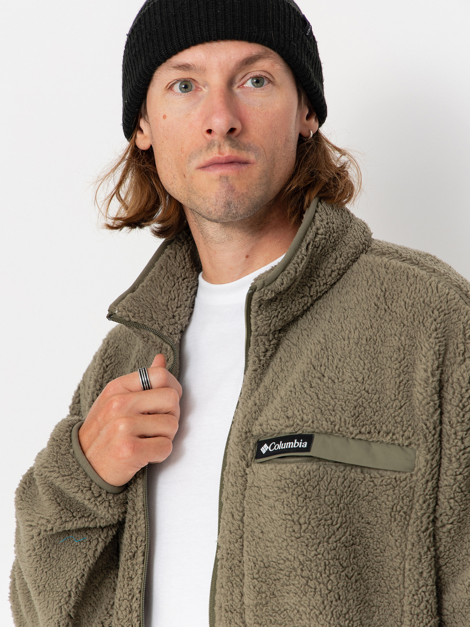 Męski Polar Columbia Rugged Ridge High Pile Full Zip (stone green)