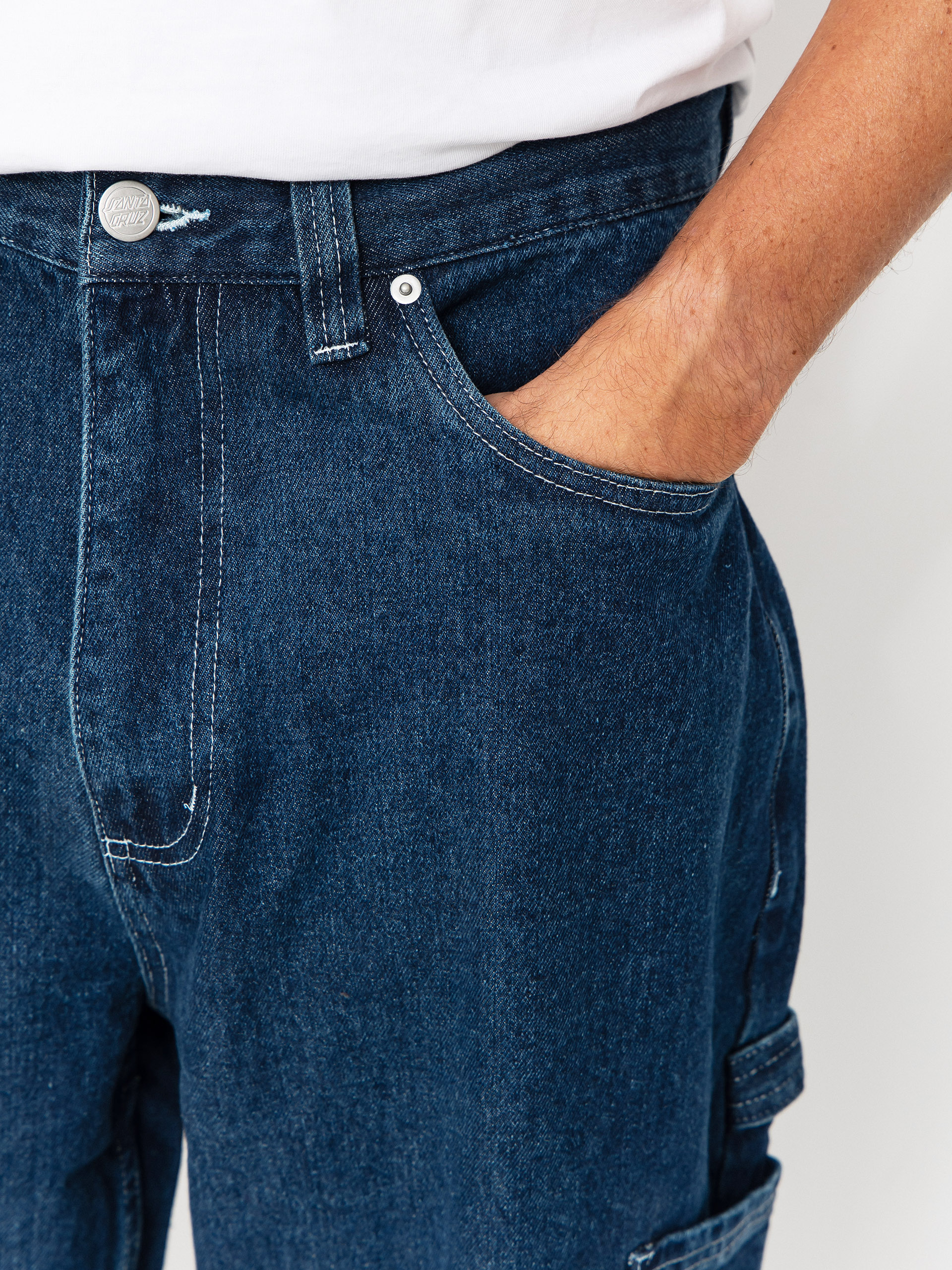 Spodnie Santa Cruz Carpenter (dark denim/white)