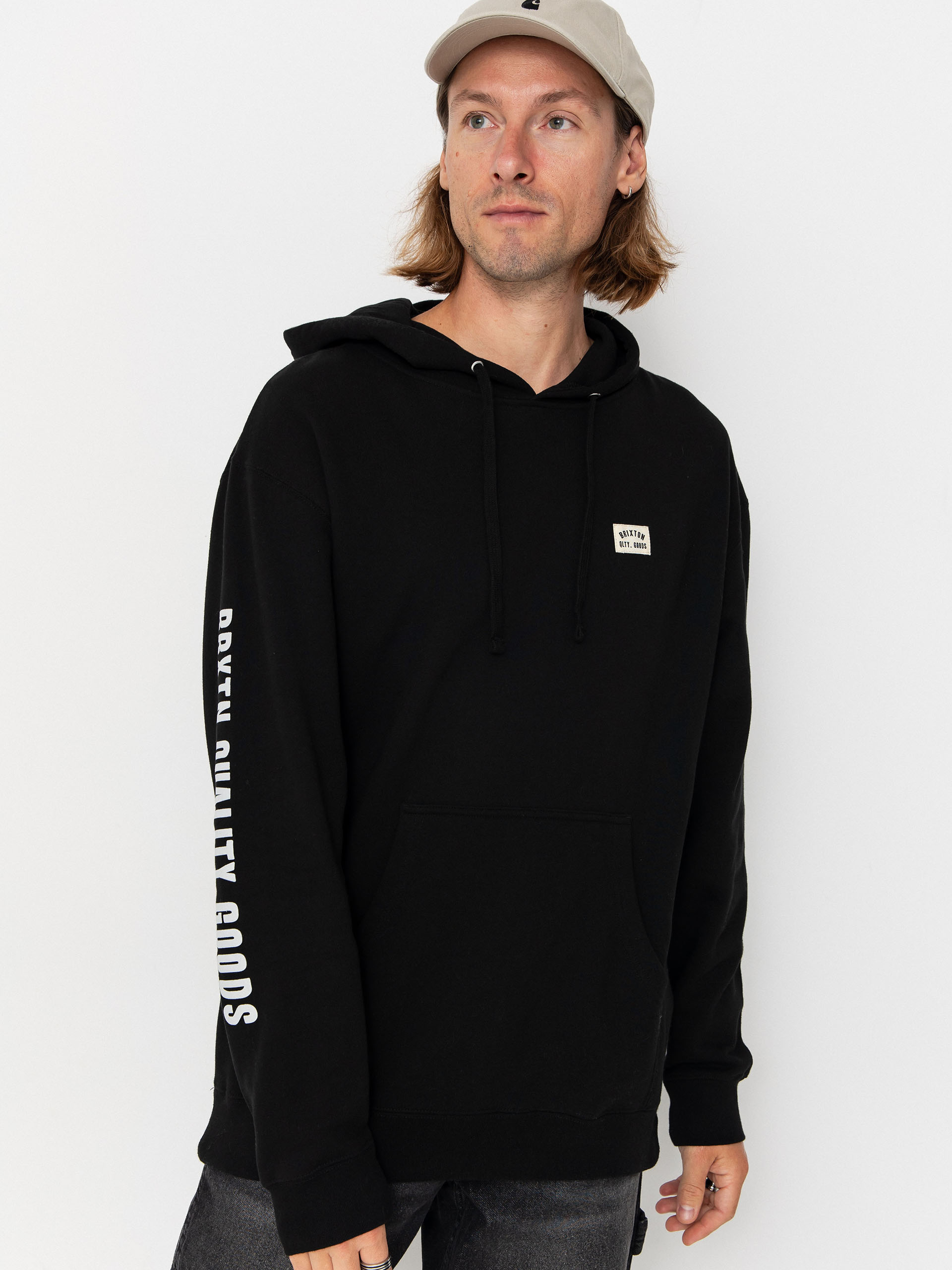 Bluza z kapturem Brixton Woodburn Label HD (black)