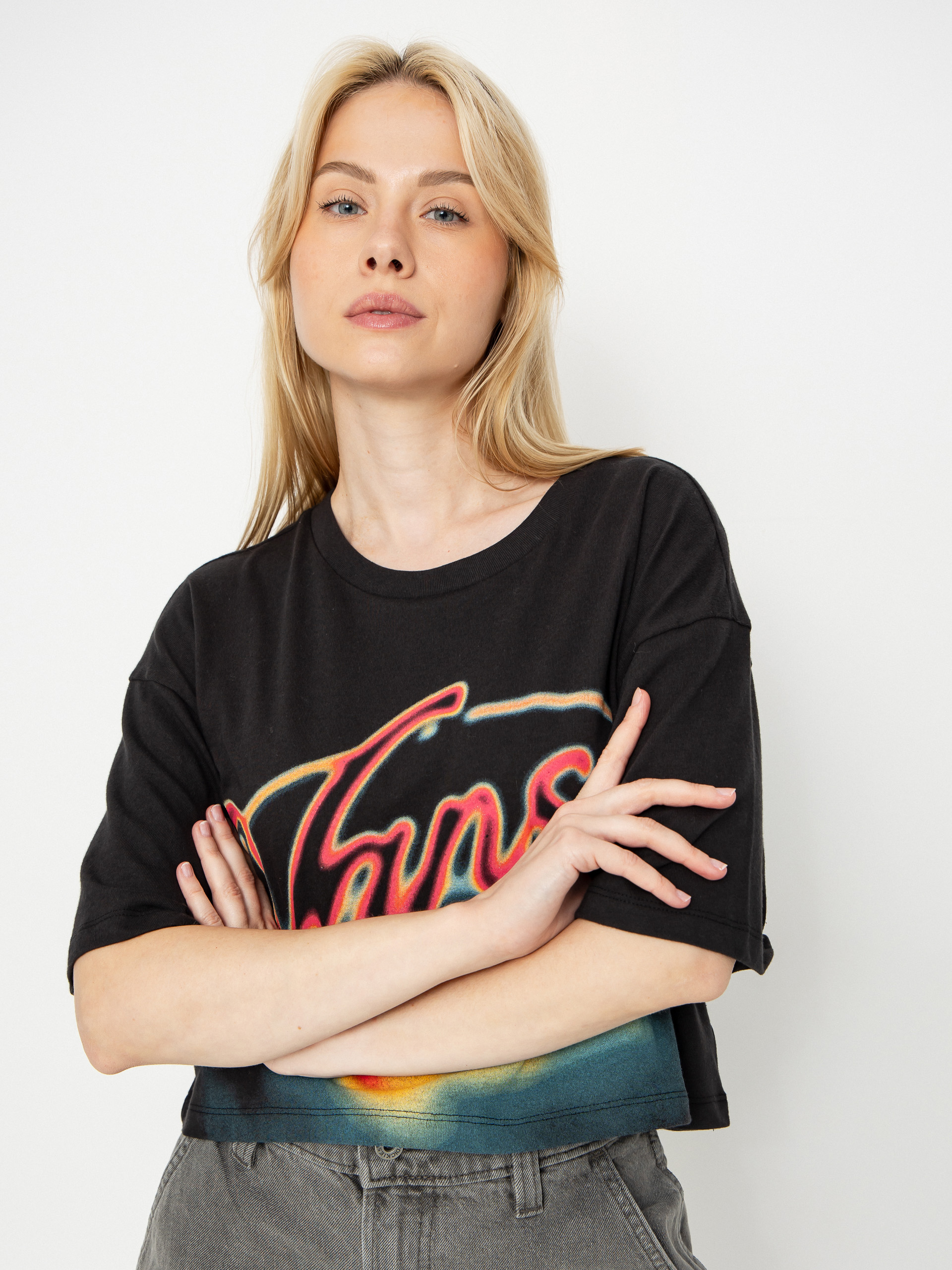 T-shirt Vans Afterburn Relaxed Crop Wmn (black)